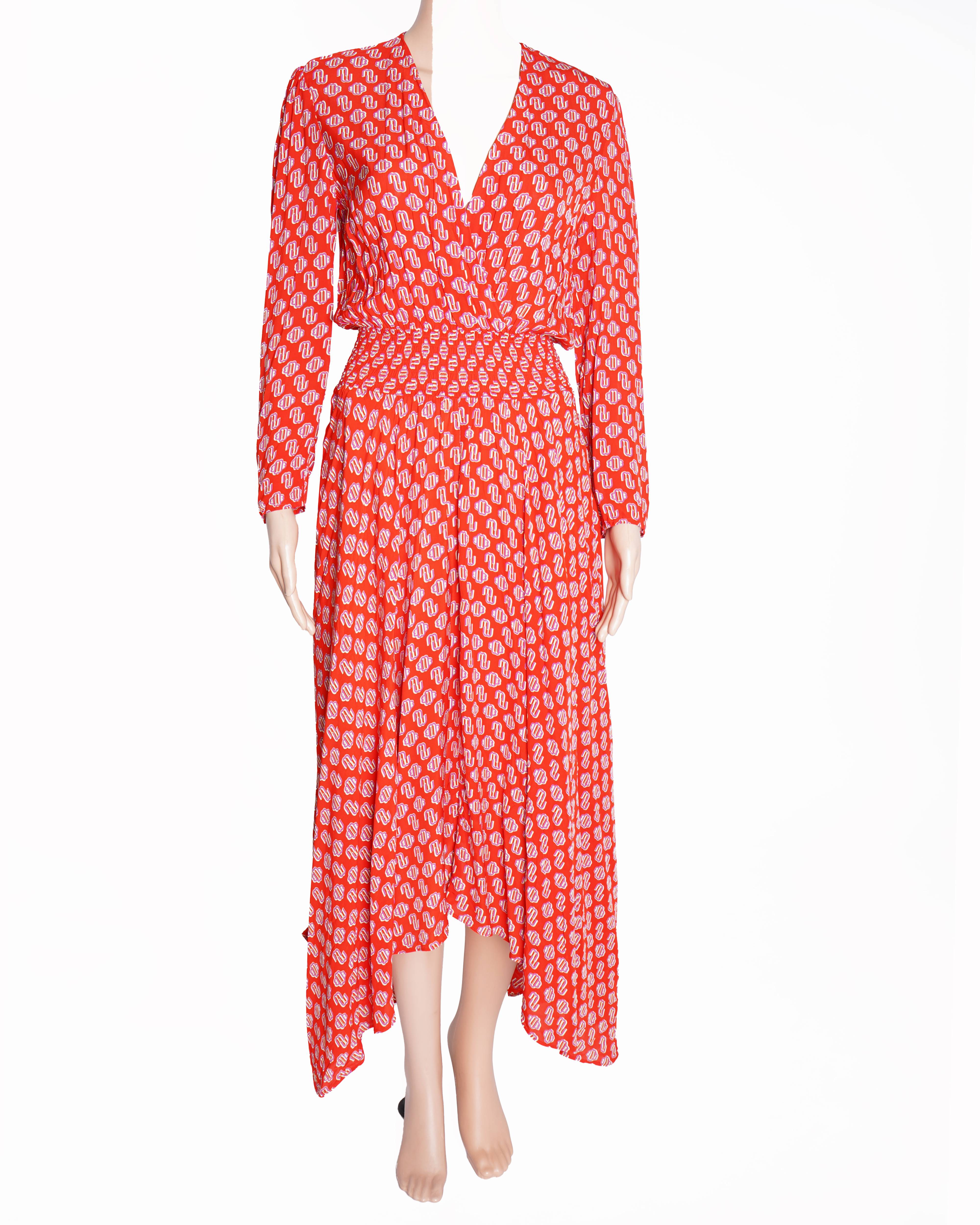 New Maje red monogram printed dress