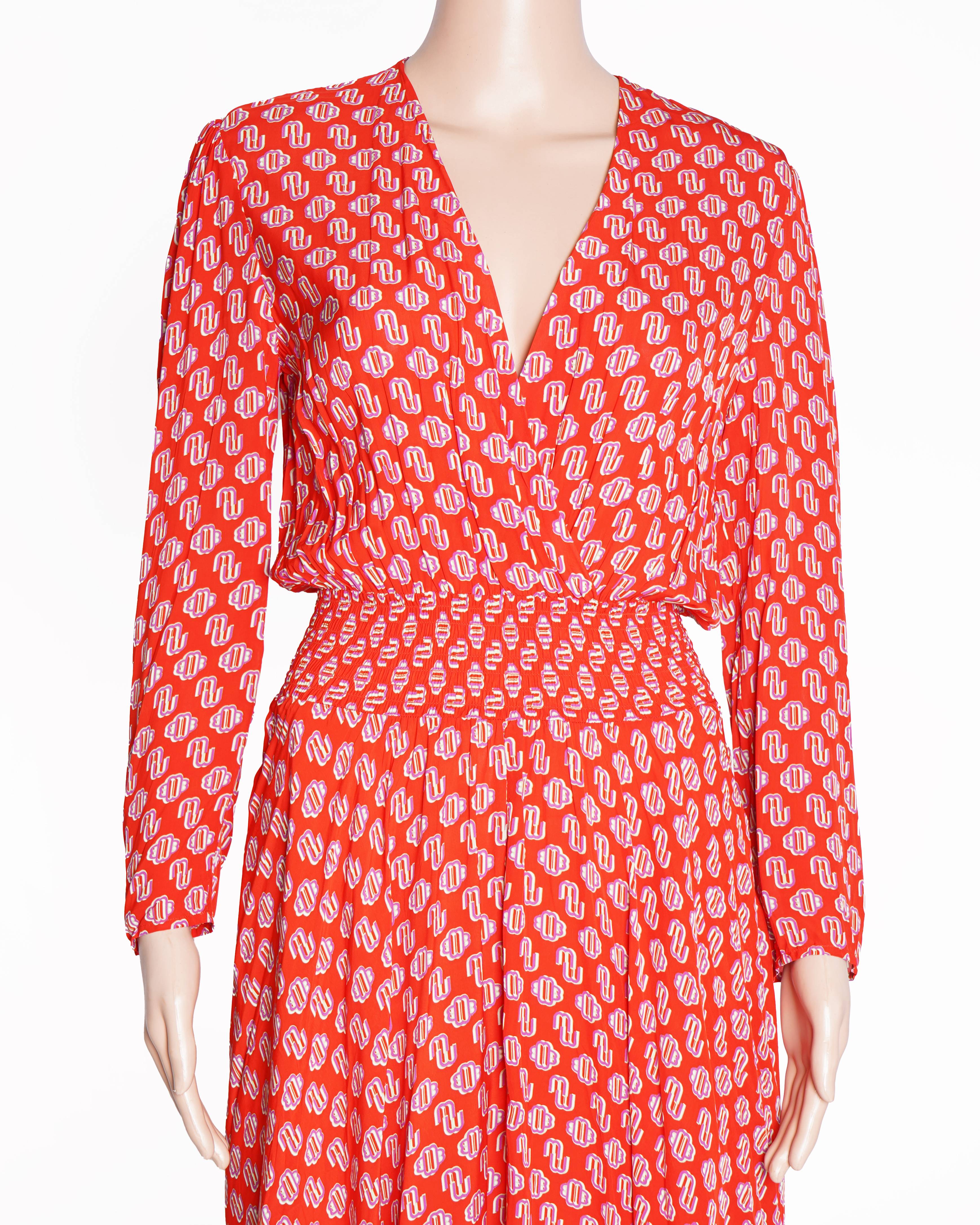 New Maje red monogram printed dress
