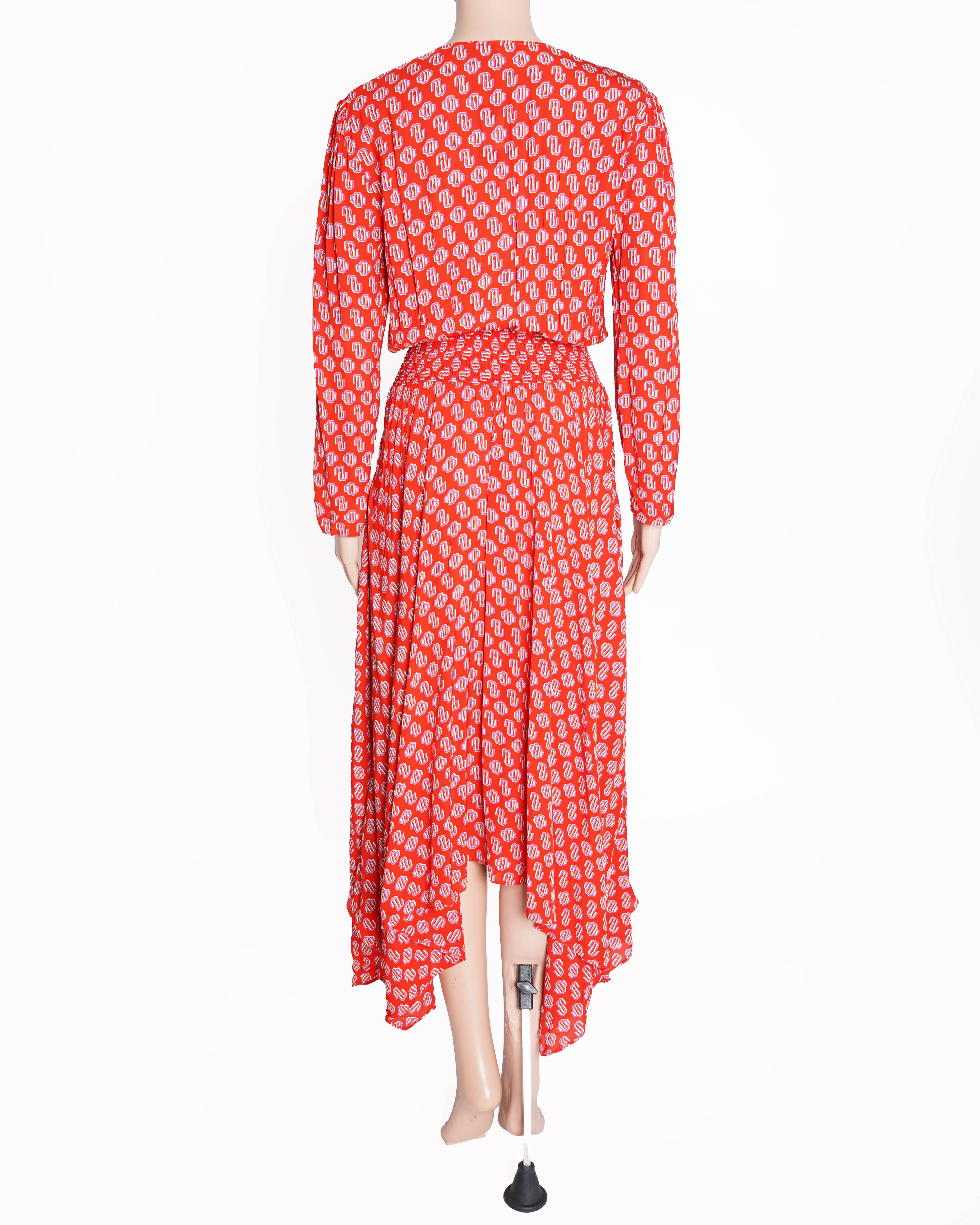 New Maje red monogram printed dress