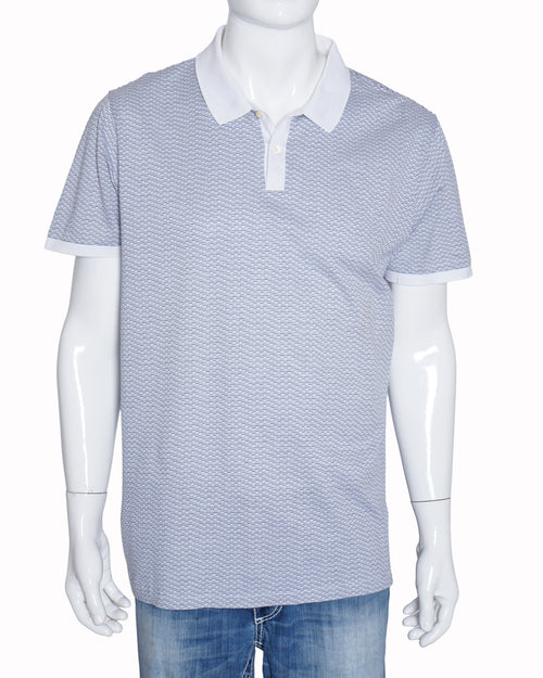 Boss By Hugo Boss Men's Light Grey Textured Polo