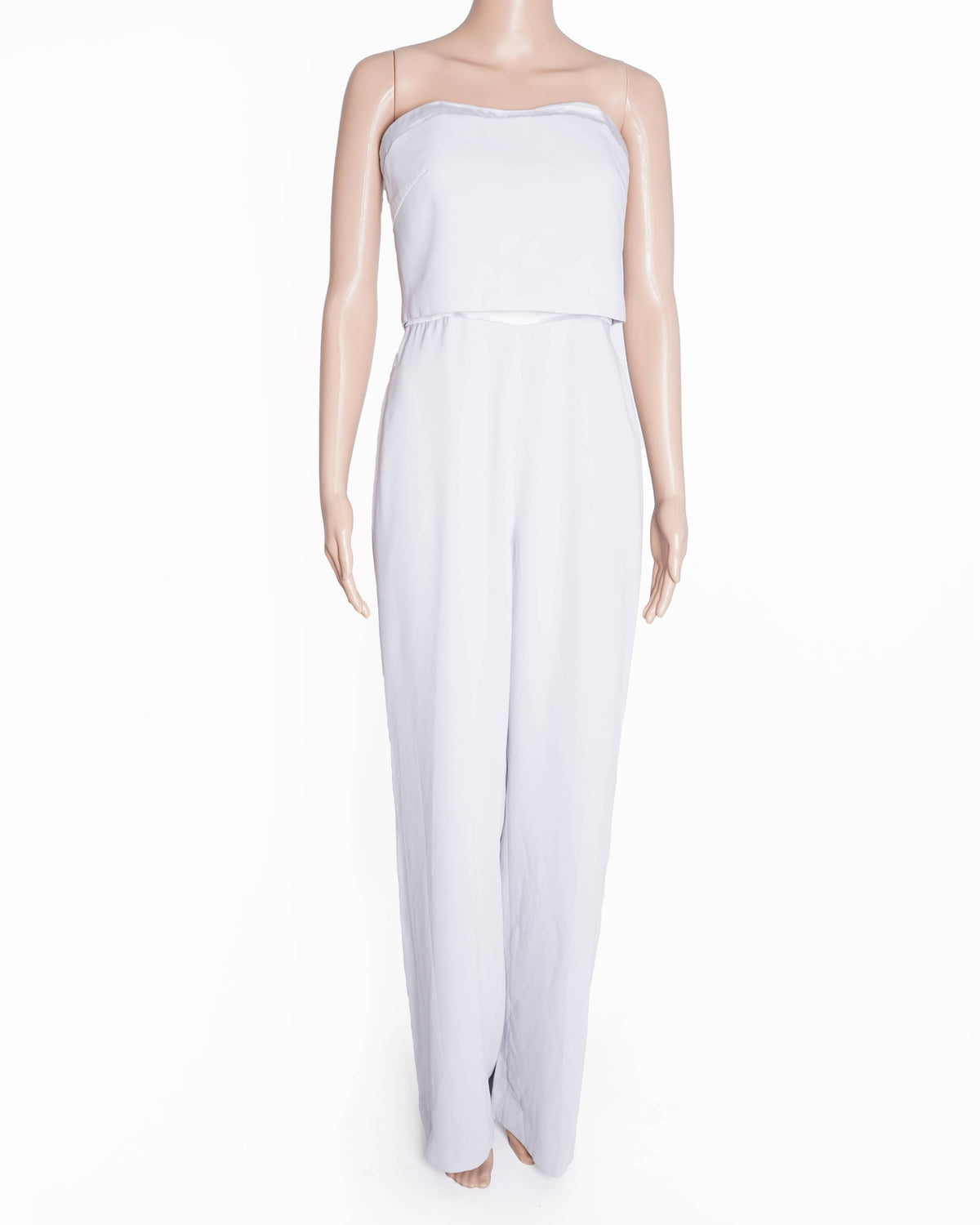 Reiss strapless jumpsuit in Light grey