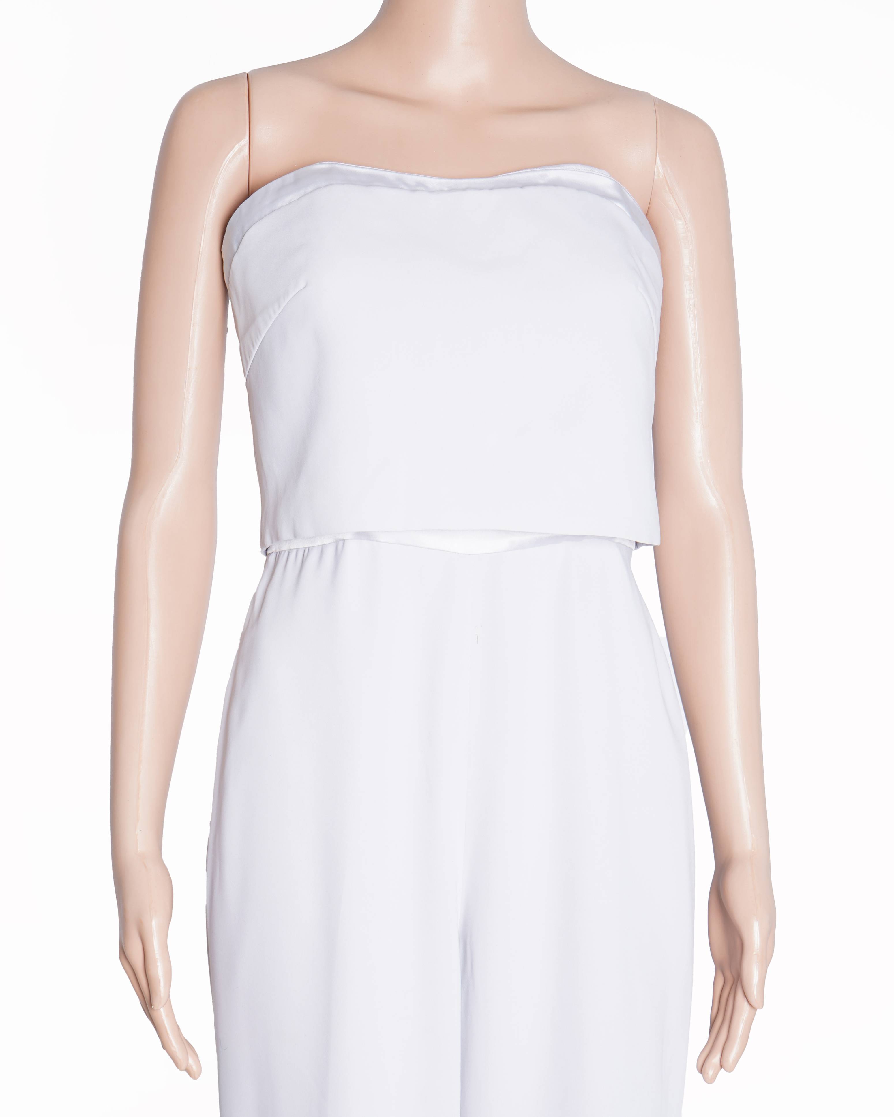 Reiss strapless jumpsuit in Light grey