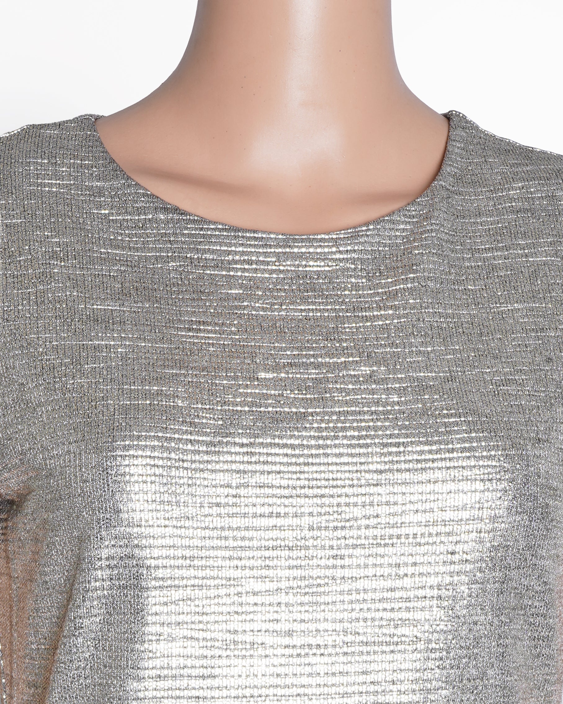 New Alice + Olivia Silver Foil Bodycon Dress