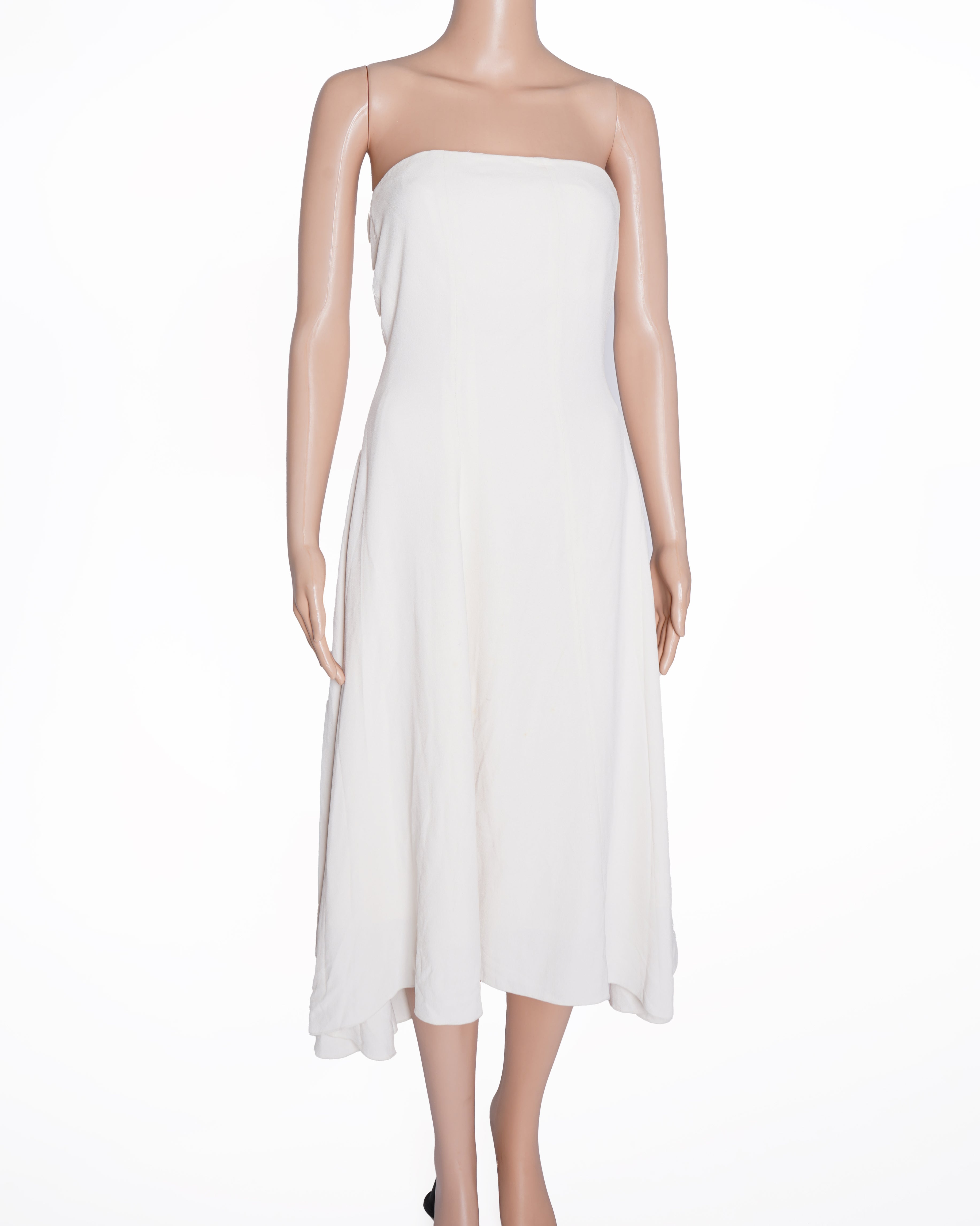 Theory Strapless Dress In Off-White