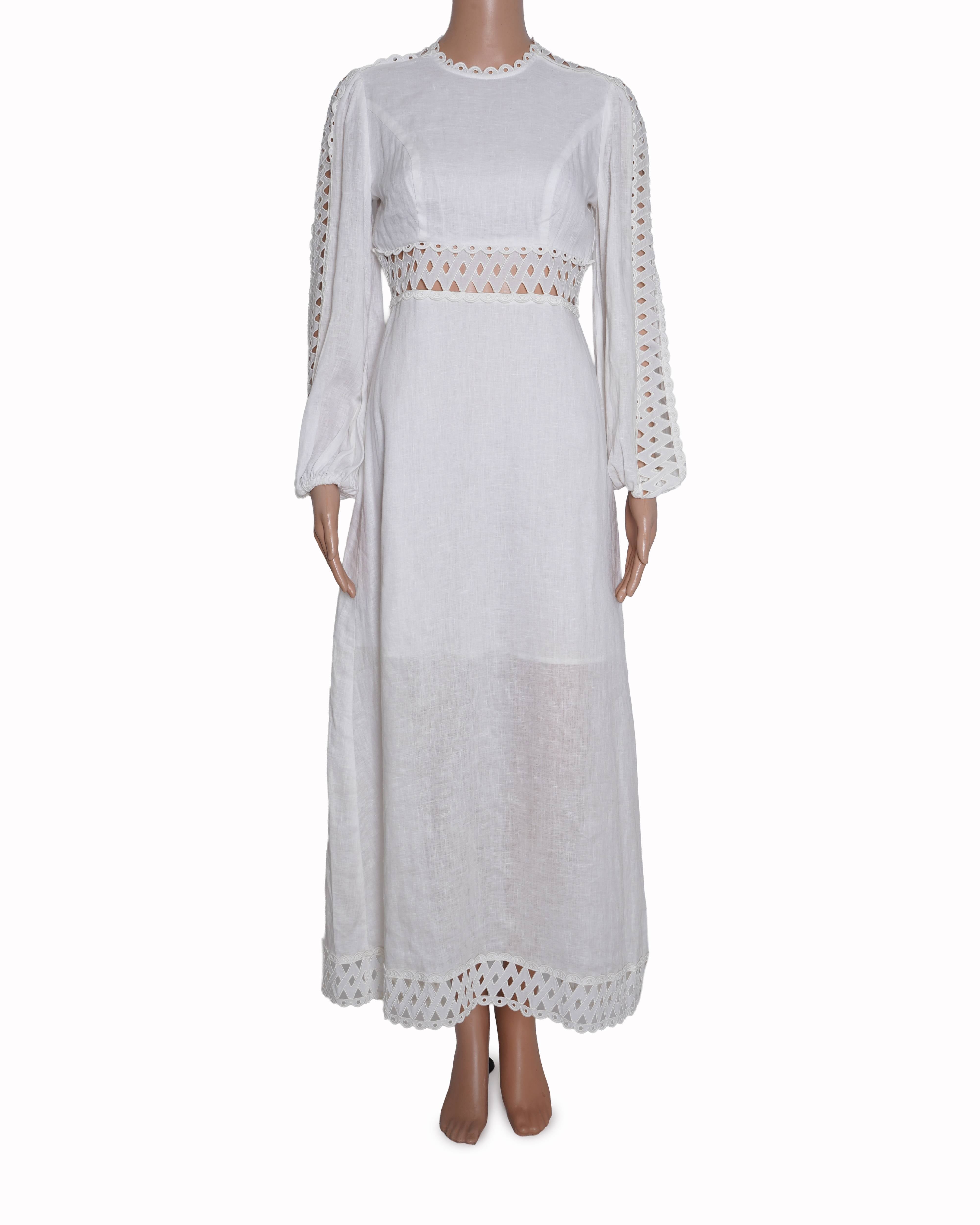 Zimmerman verity broderie linen maxi dress