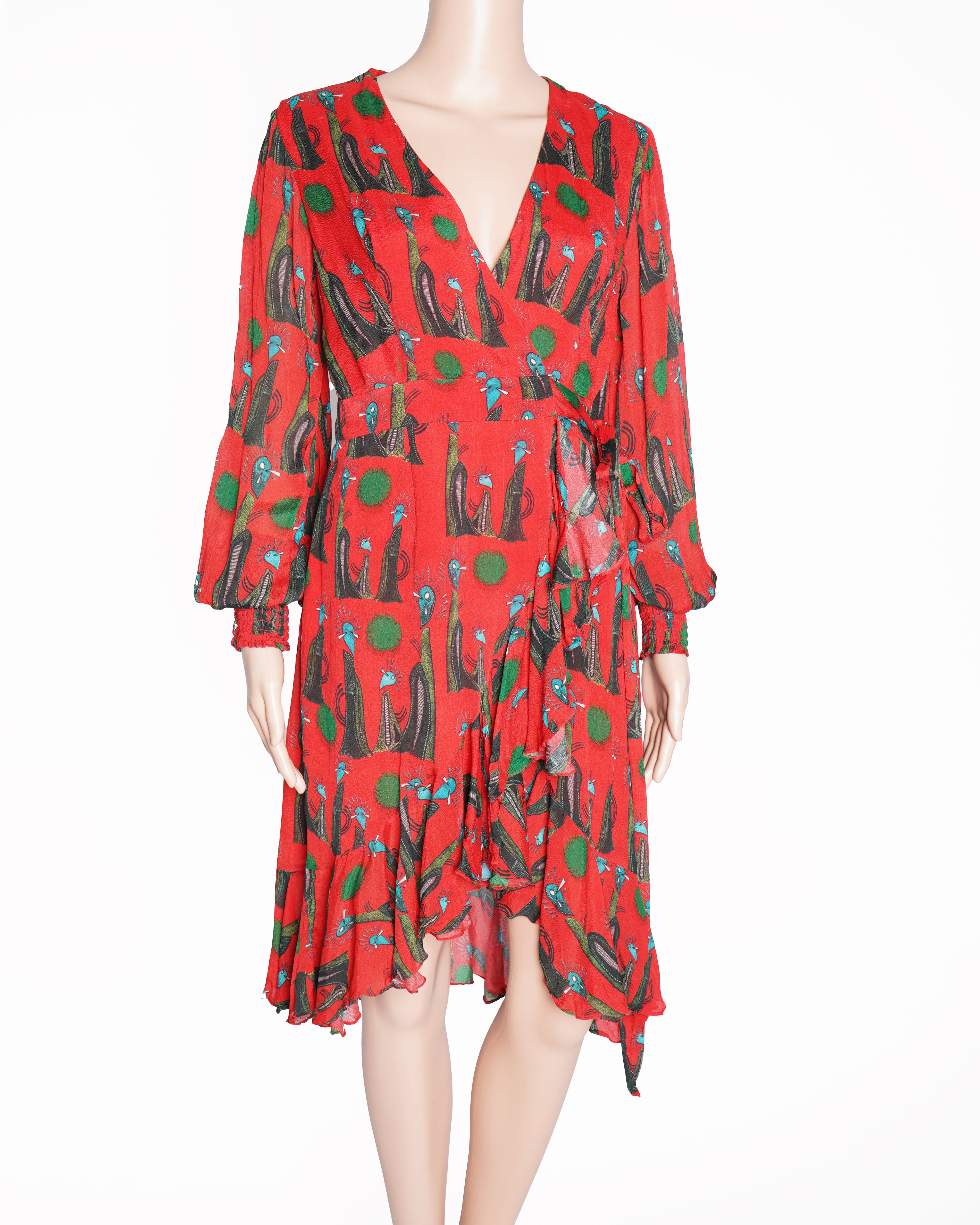 MASABA - PINS AND NEEDLES MINI WRAP DRESS