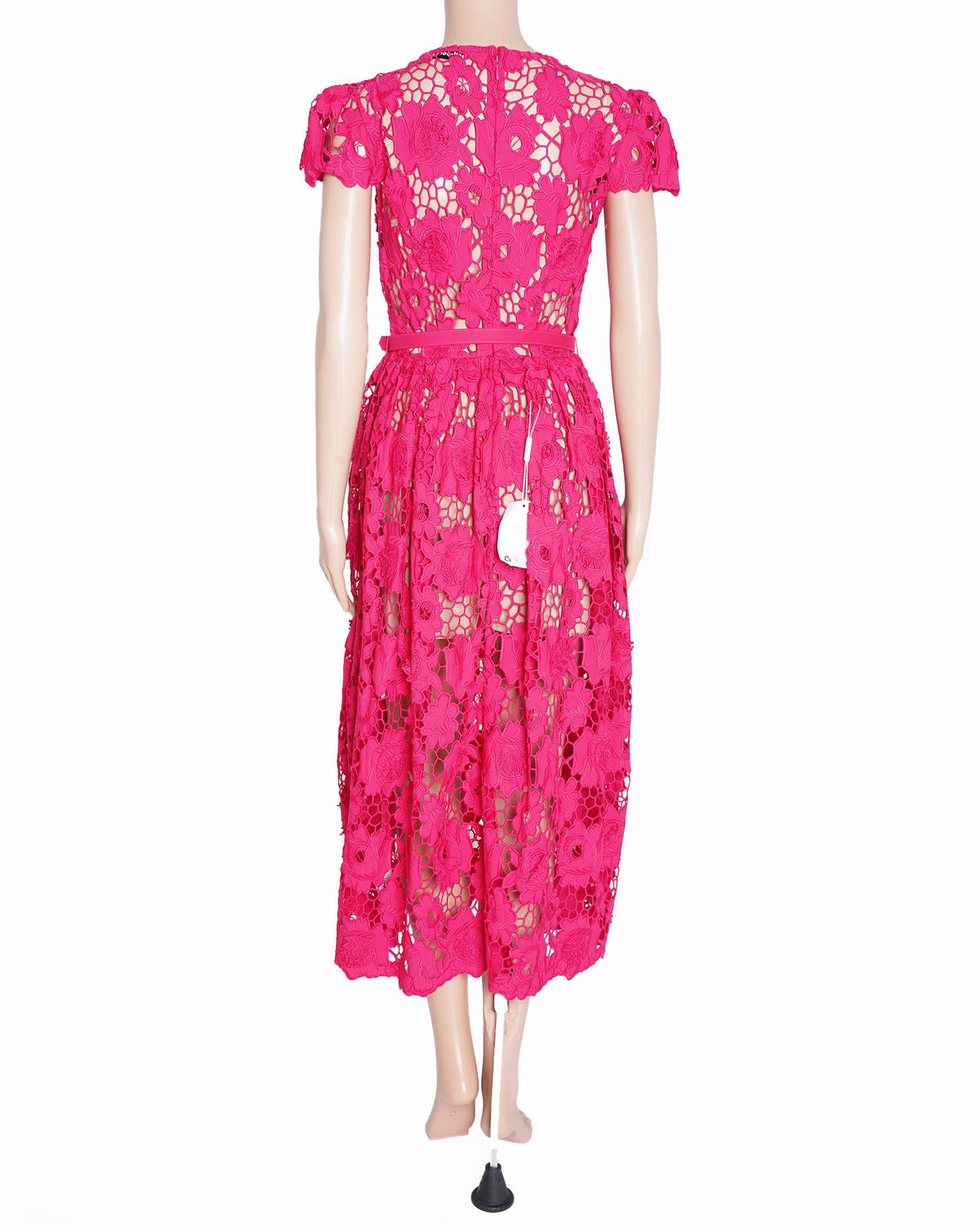 New Self Portrait 
Poppy Midi Dress In 3D Floral Lace