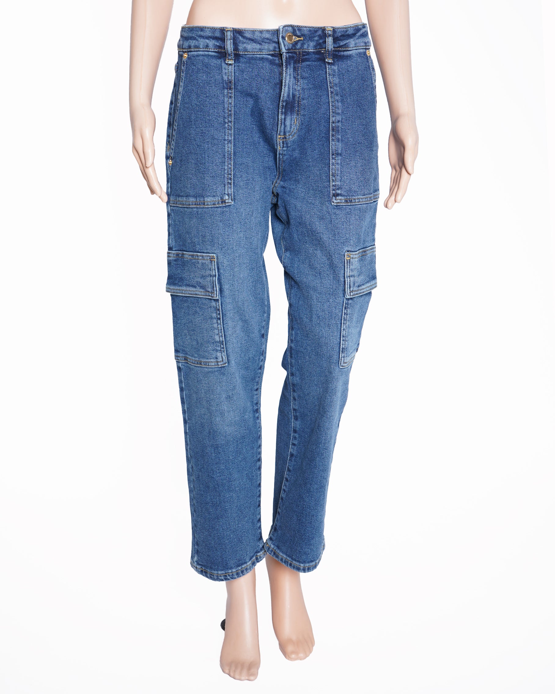 New Michael Kors blue wash utility pocket jeans