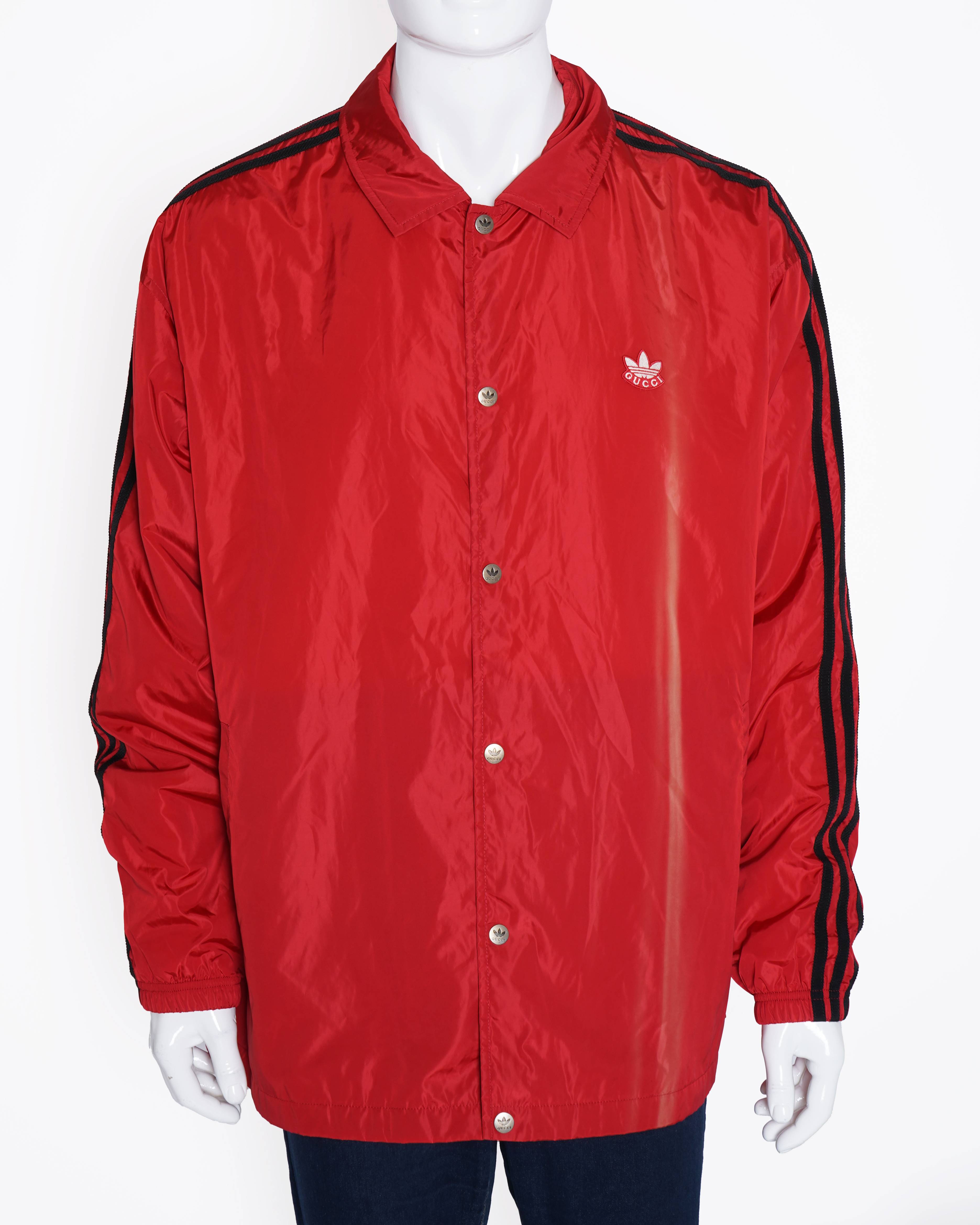 Gucci x Adidas Limited EditionNylon Parachute Bomber Jacket In Red
(Unisex)