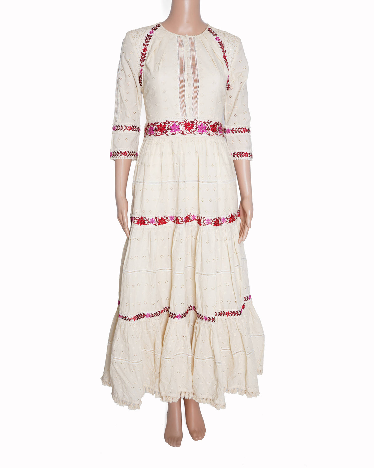 Surily G cream embroidered back cutout dress
