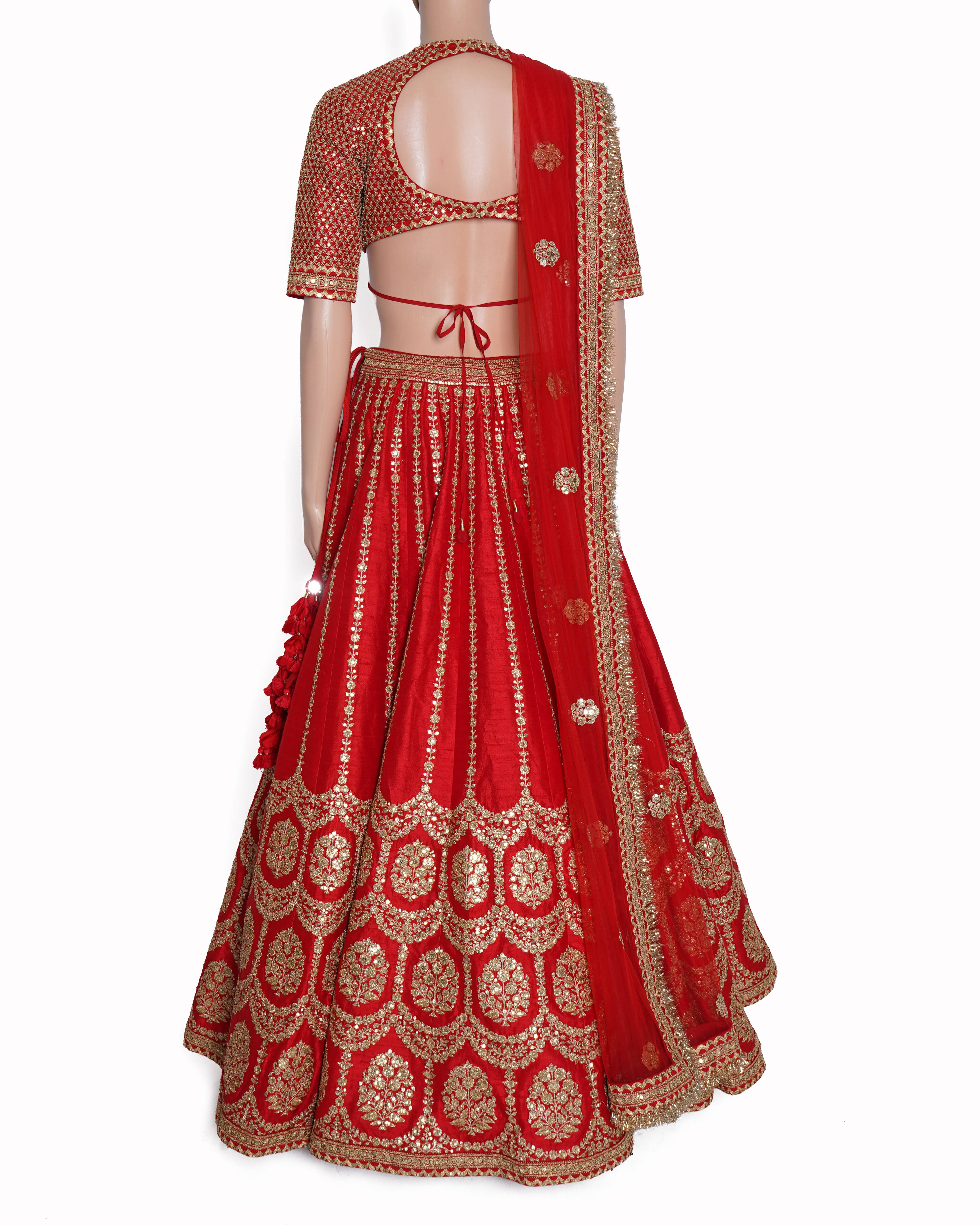 Sabyasachi red bridal lehenga