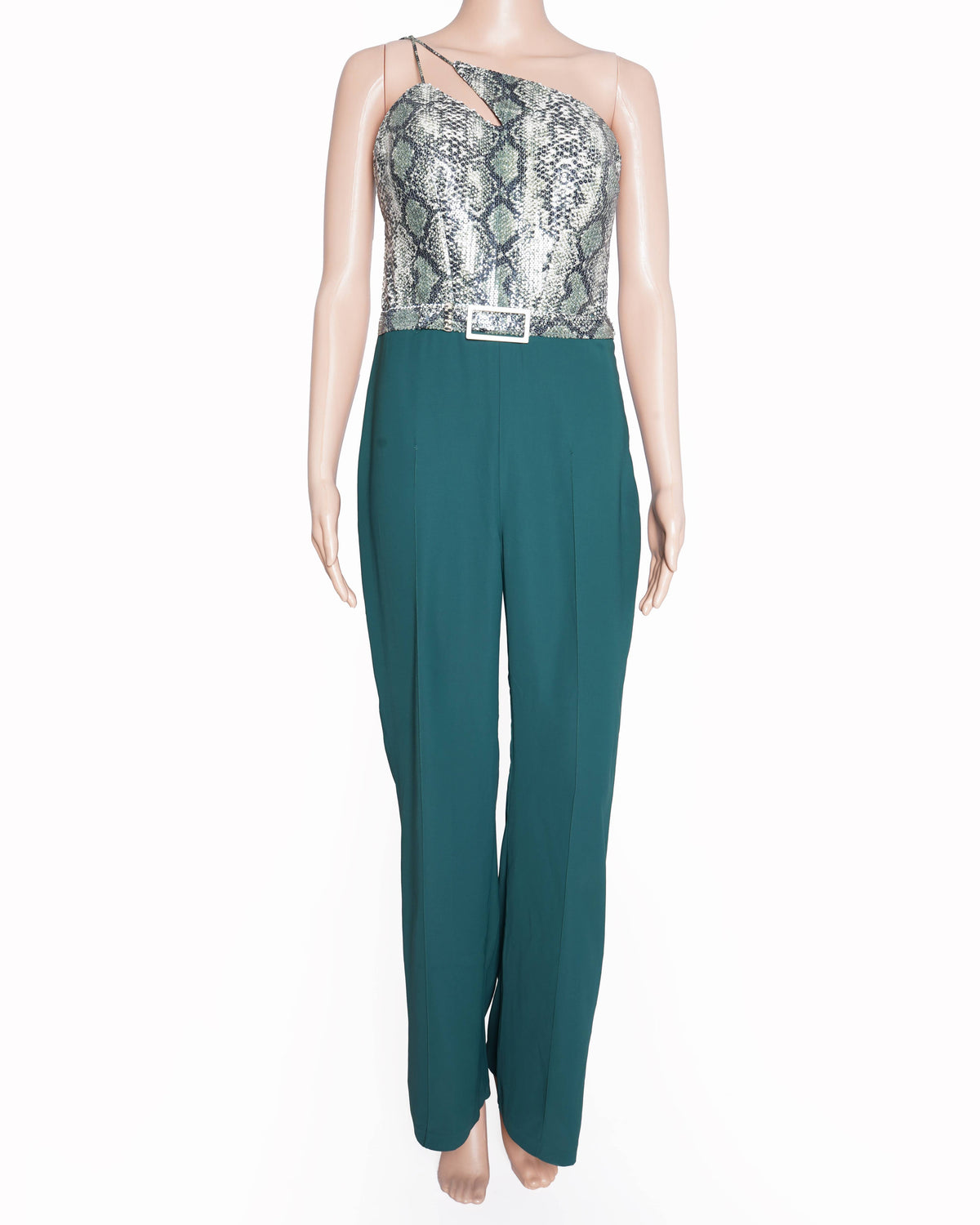 Tanieya khanuja green snake embossed jumpsuit