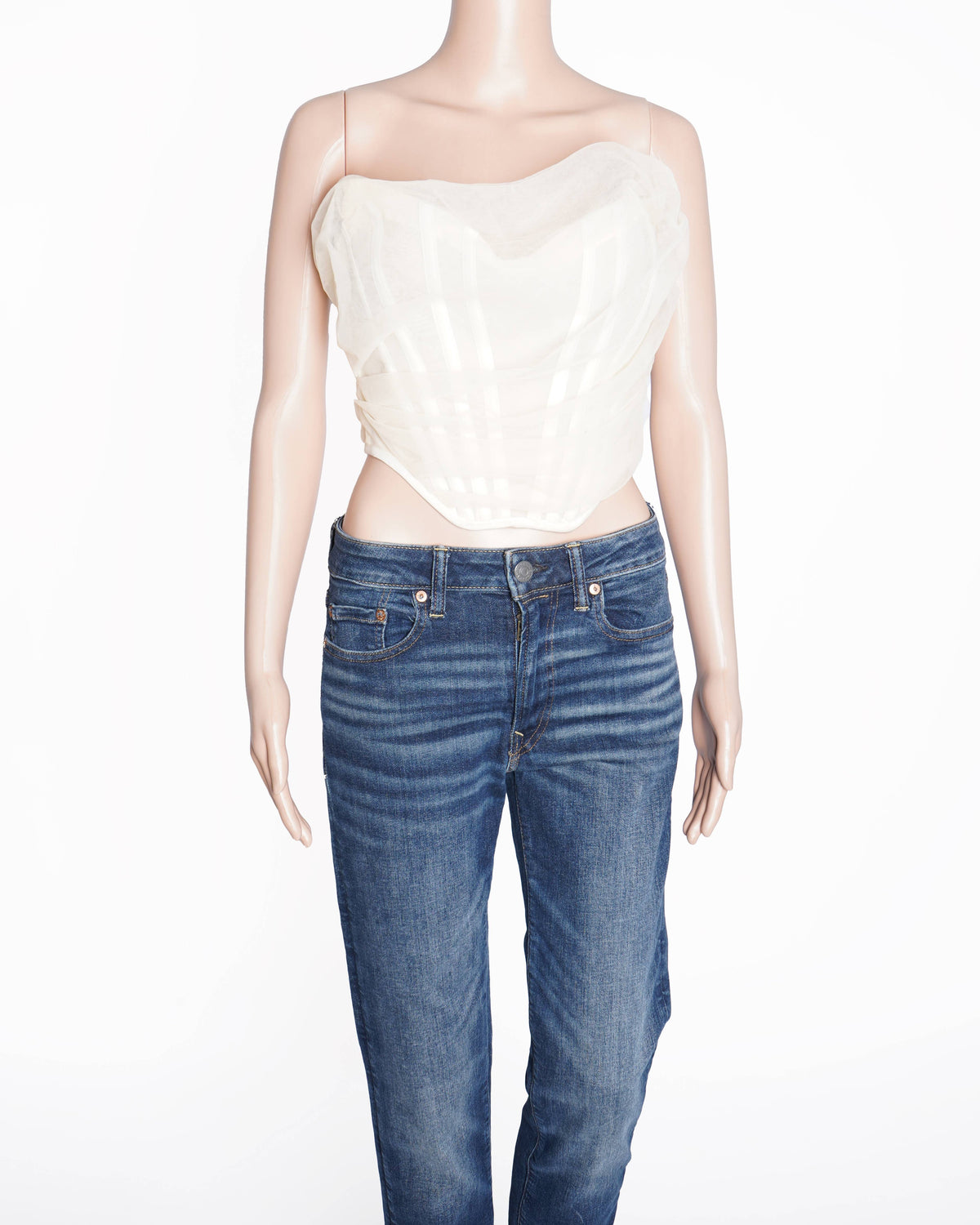 HOUSE OF CB- IVORY MESH CORSET