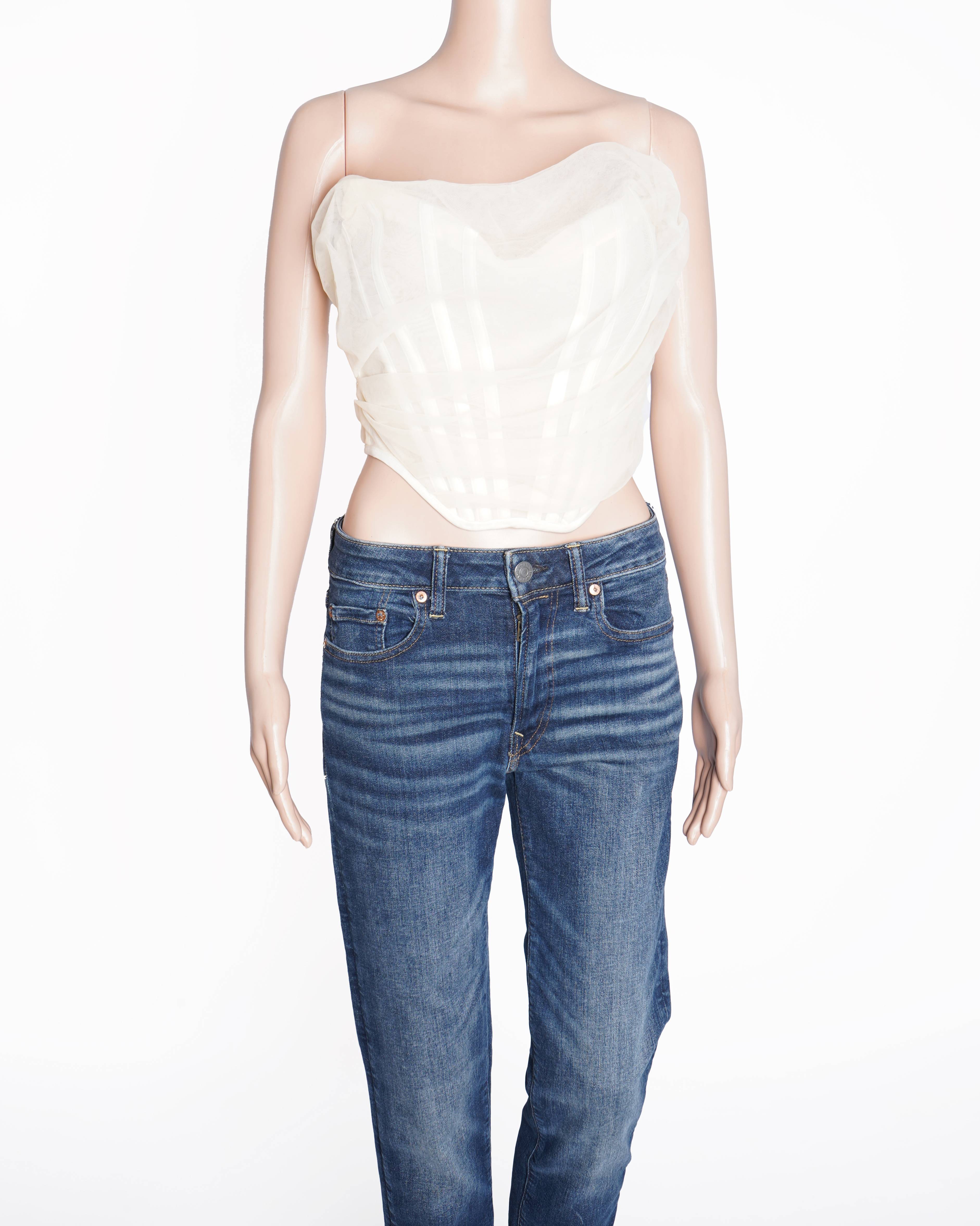 HOUSE OF CB- IVORY MESH CORSET