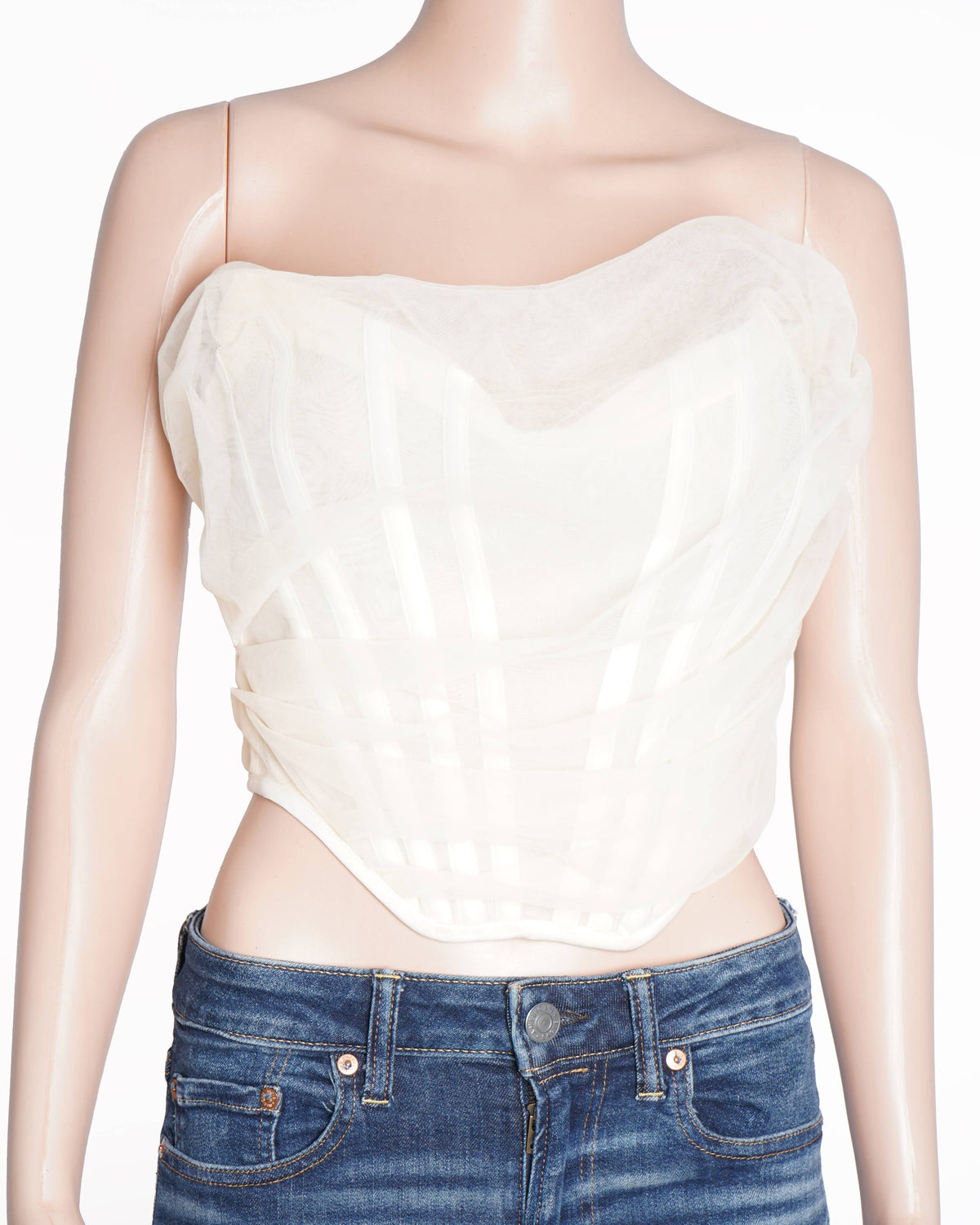 HOUSE OF CB- IVORY MESH CORSET