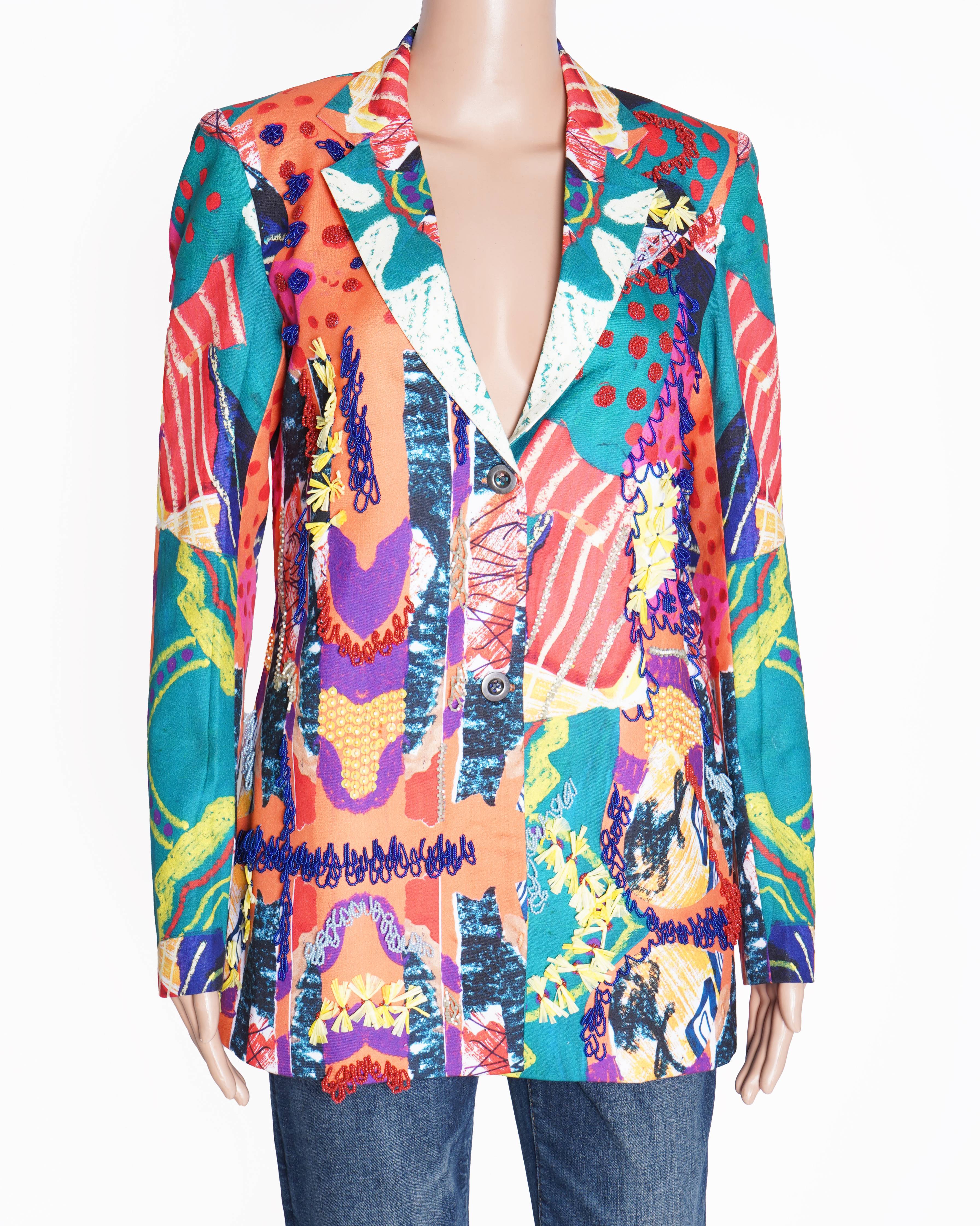 Advait multicolour hand embroidered blazer