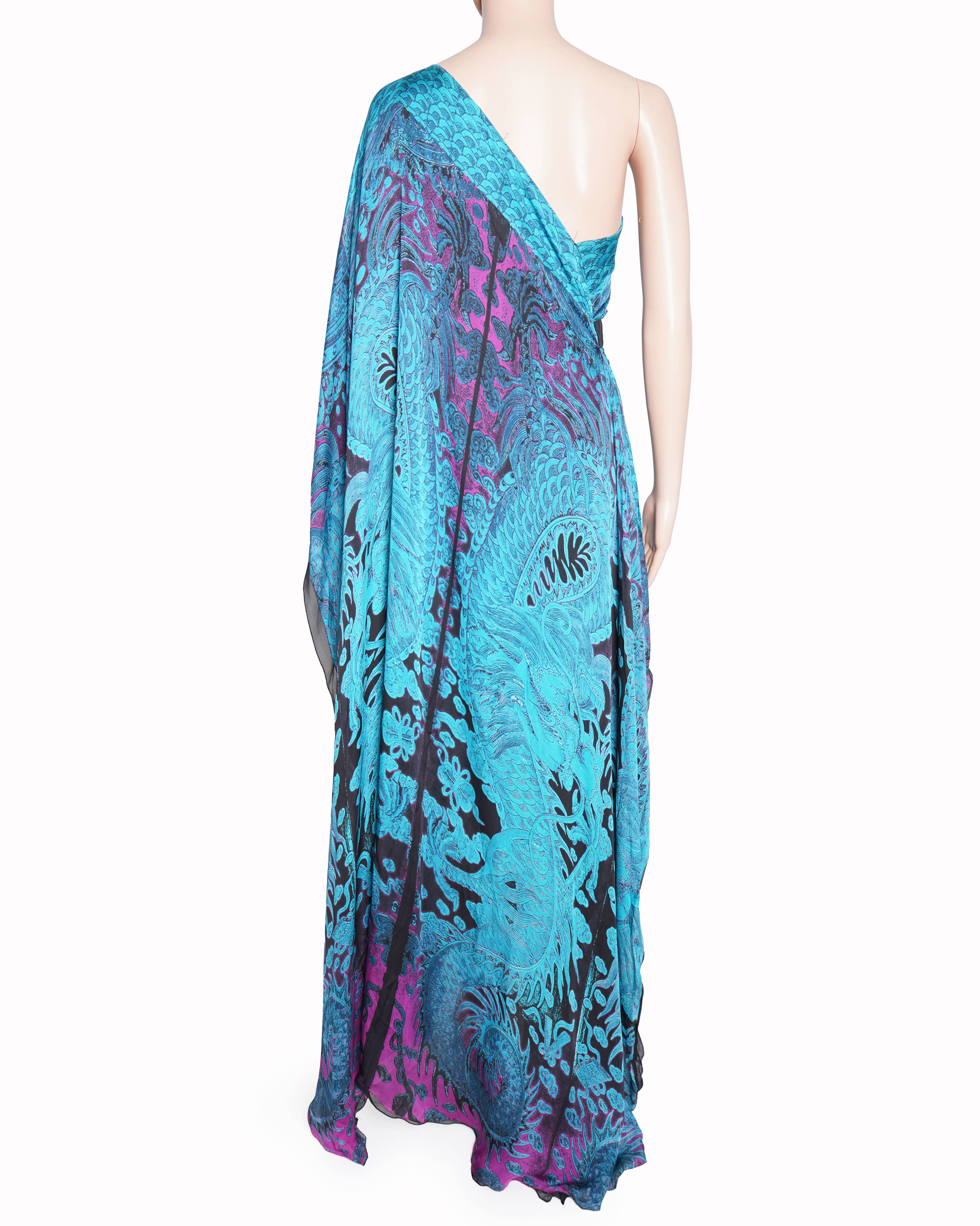 Roberto Cavalli Printed Single-Shoulder Dress