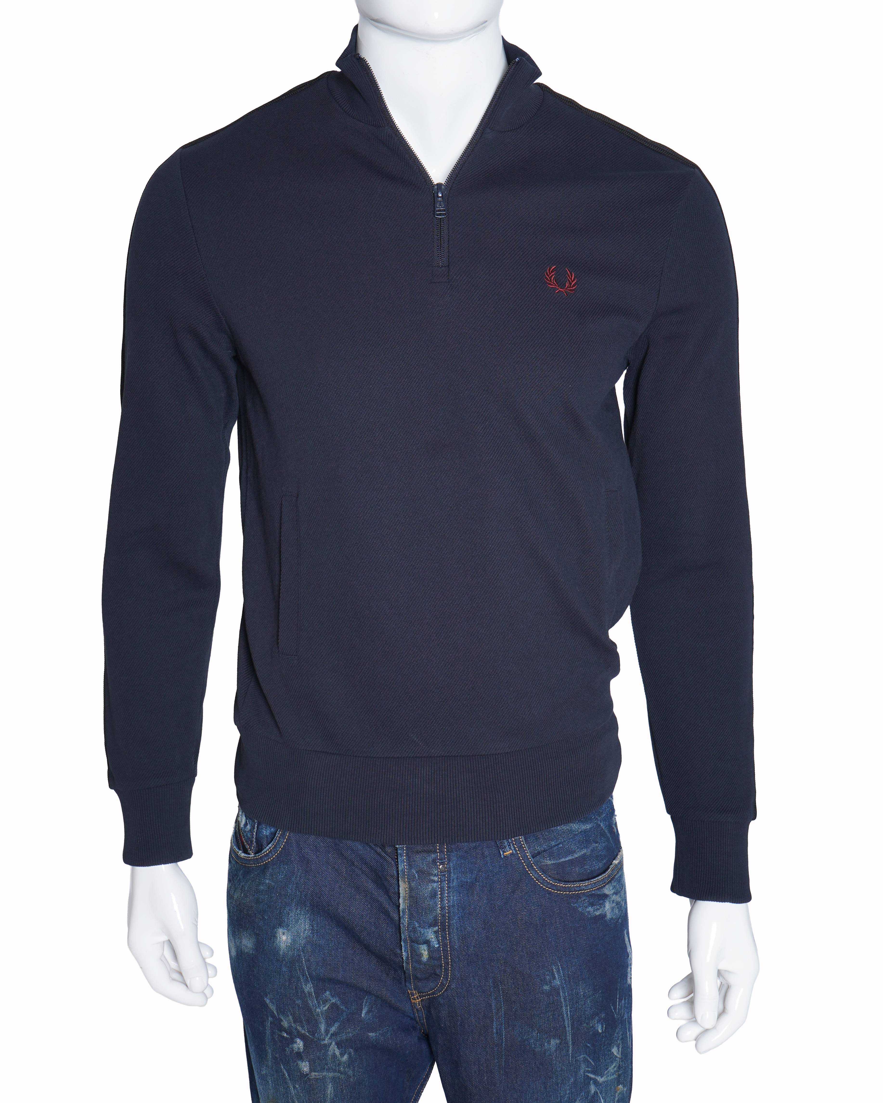 Fred Perry dark blue half- zip T-shirt Pullover
