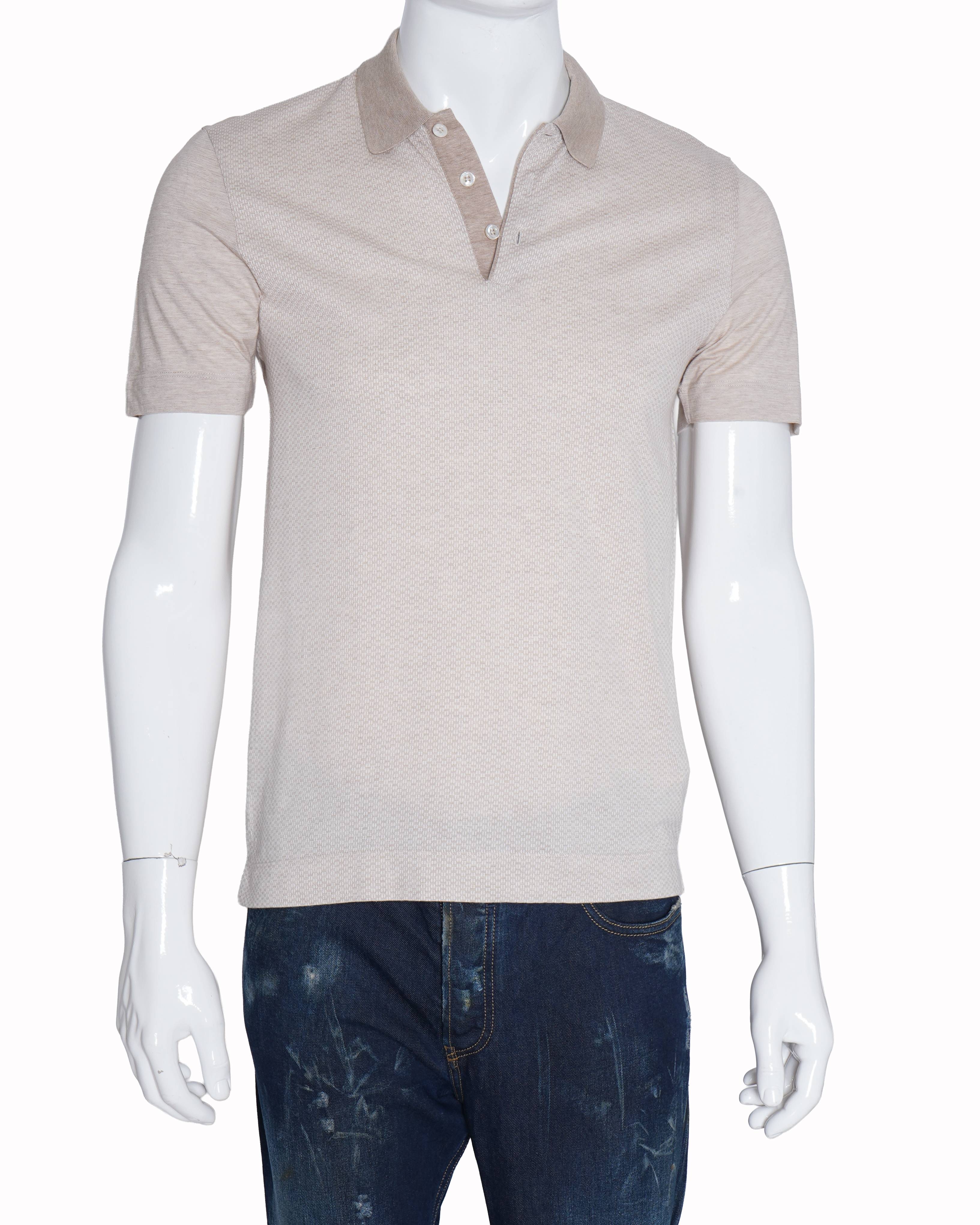 Boss Polo beige texture t shirt