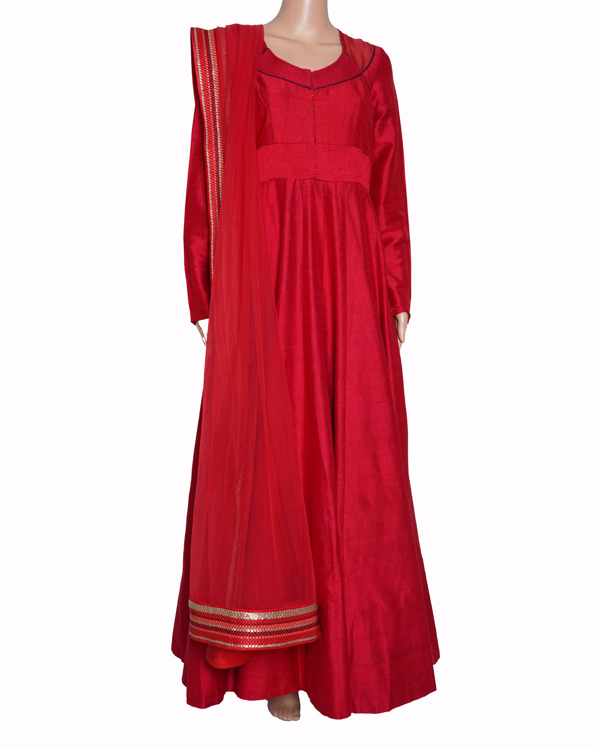 Jade red ananrkali set of 2