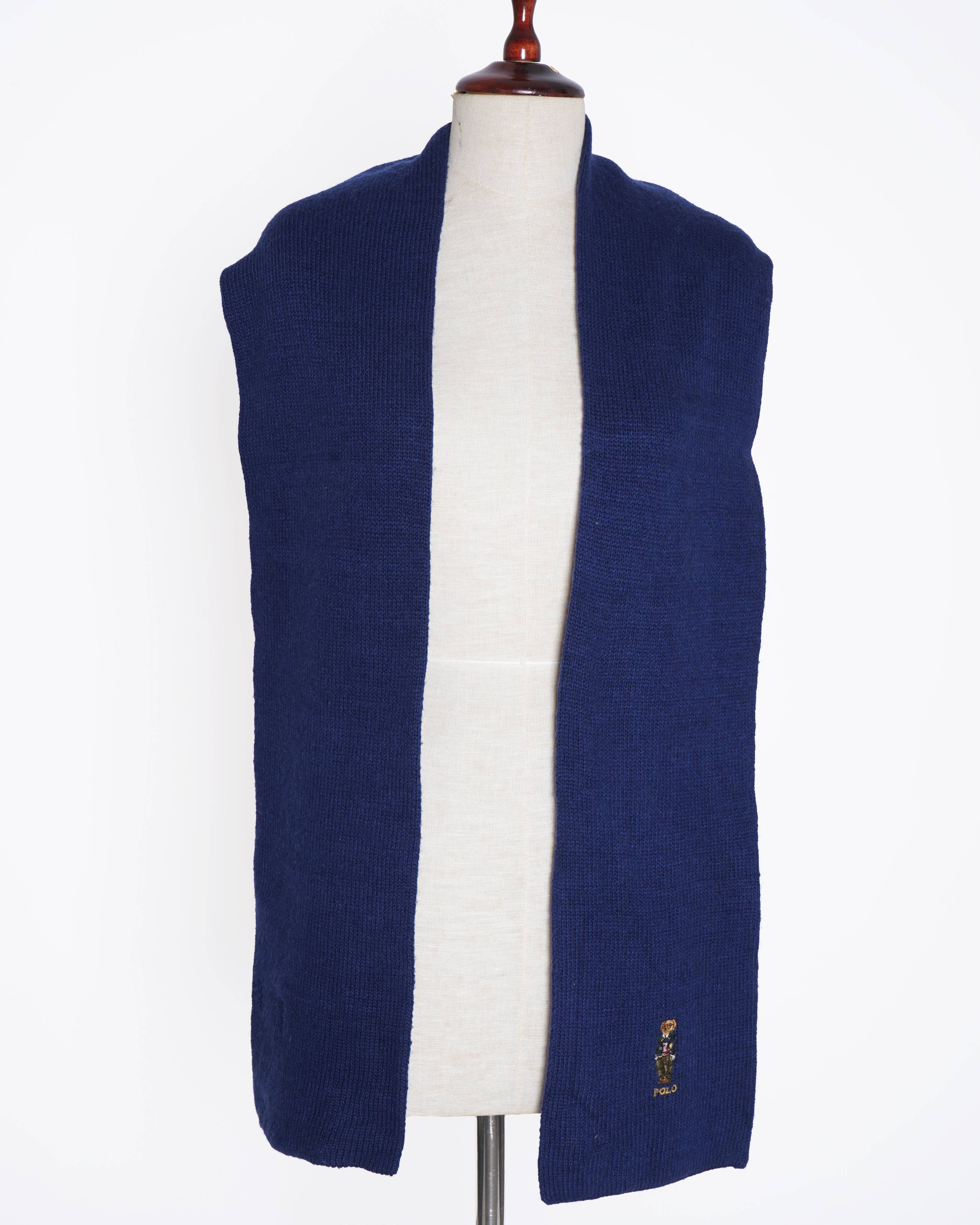 Ralph lauren navy blue ribbed scarf