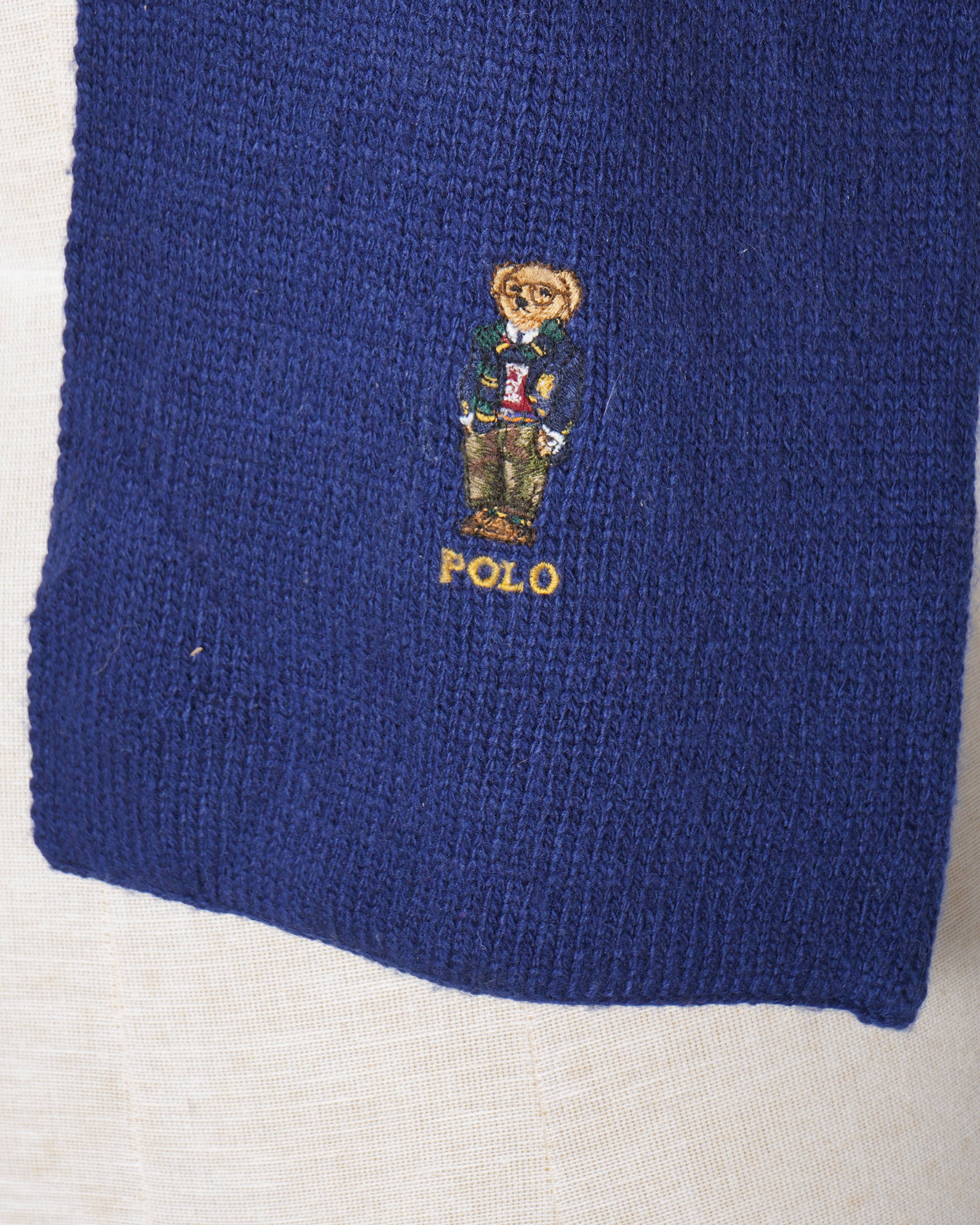 Ralph lauren navy blue ribbed scarf