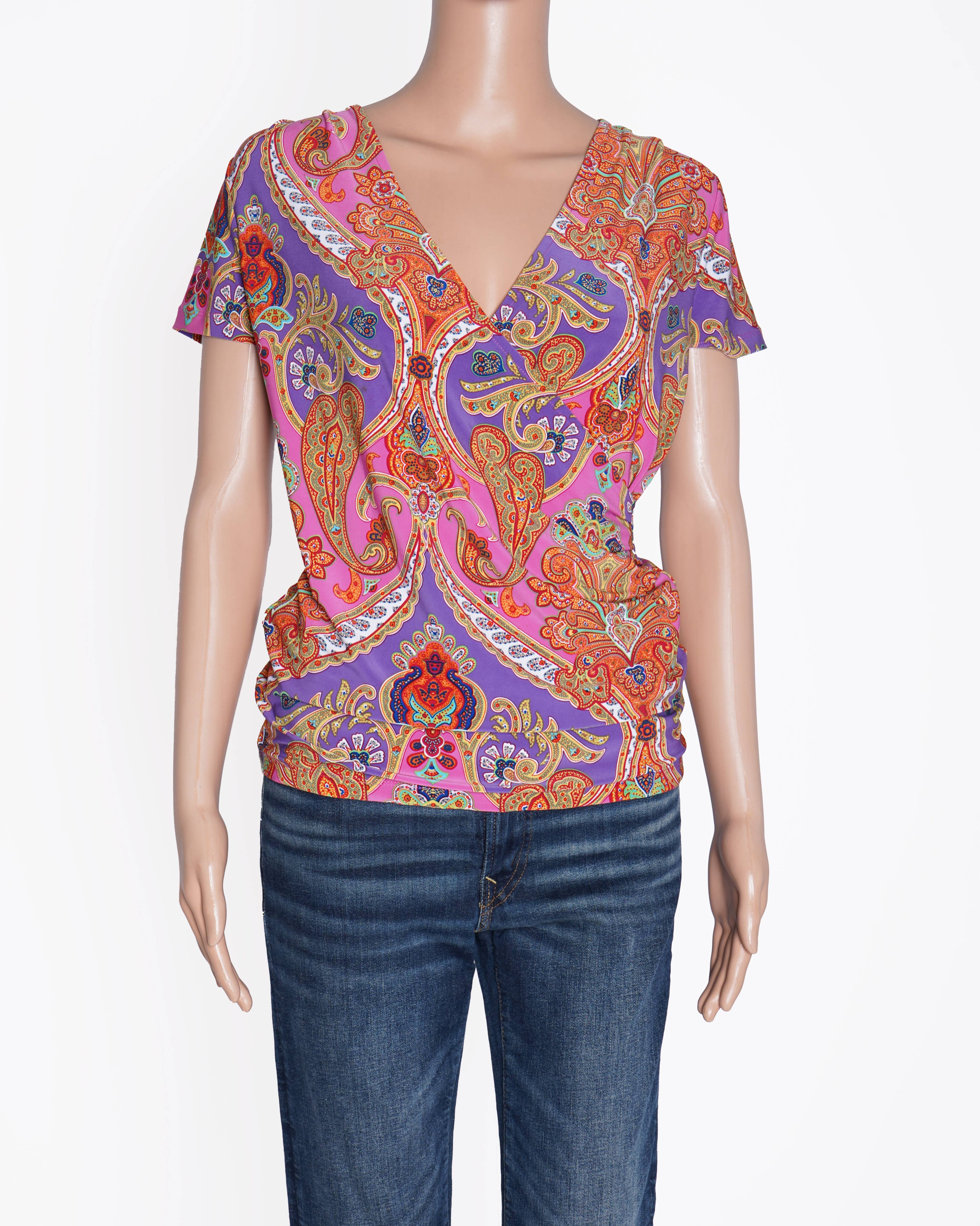 Ralph Lauren V Neck Printed Top