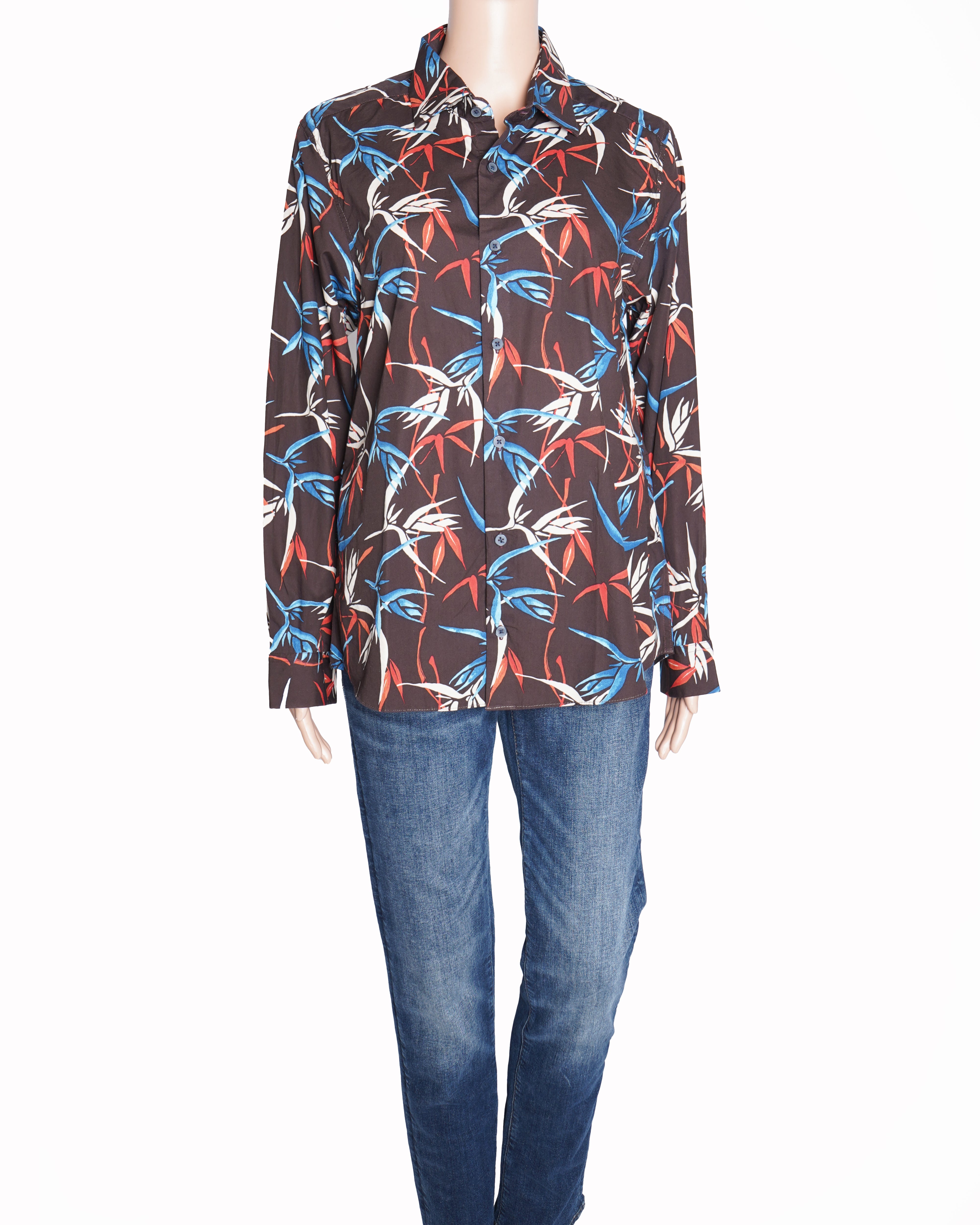 Reiss slim fit abstract shirt