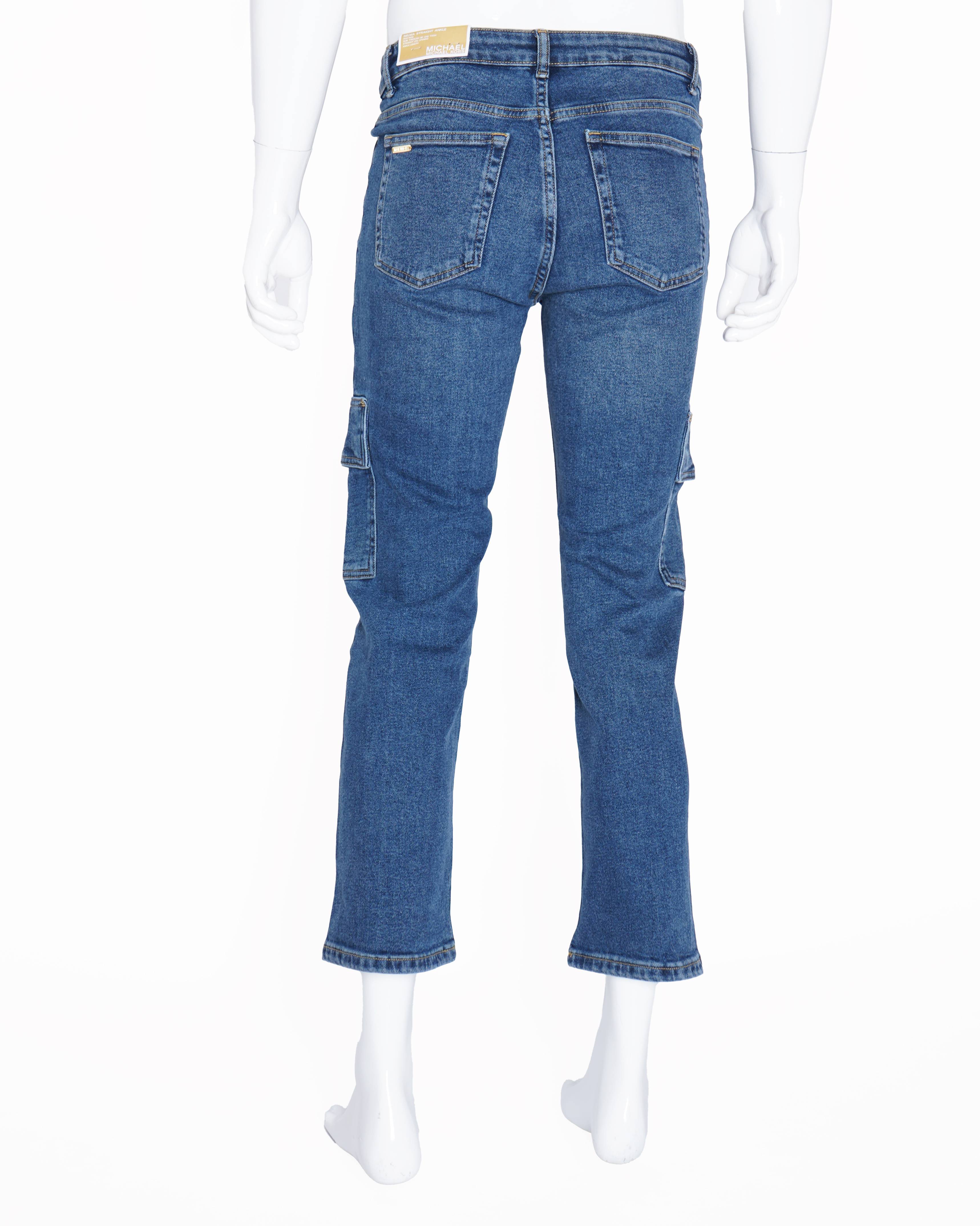 New Michael Kors blue wash utility pocket jeans