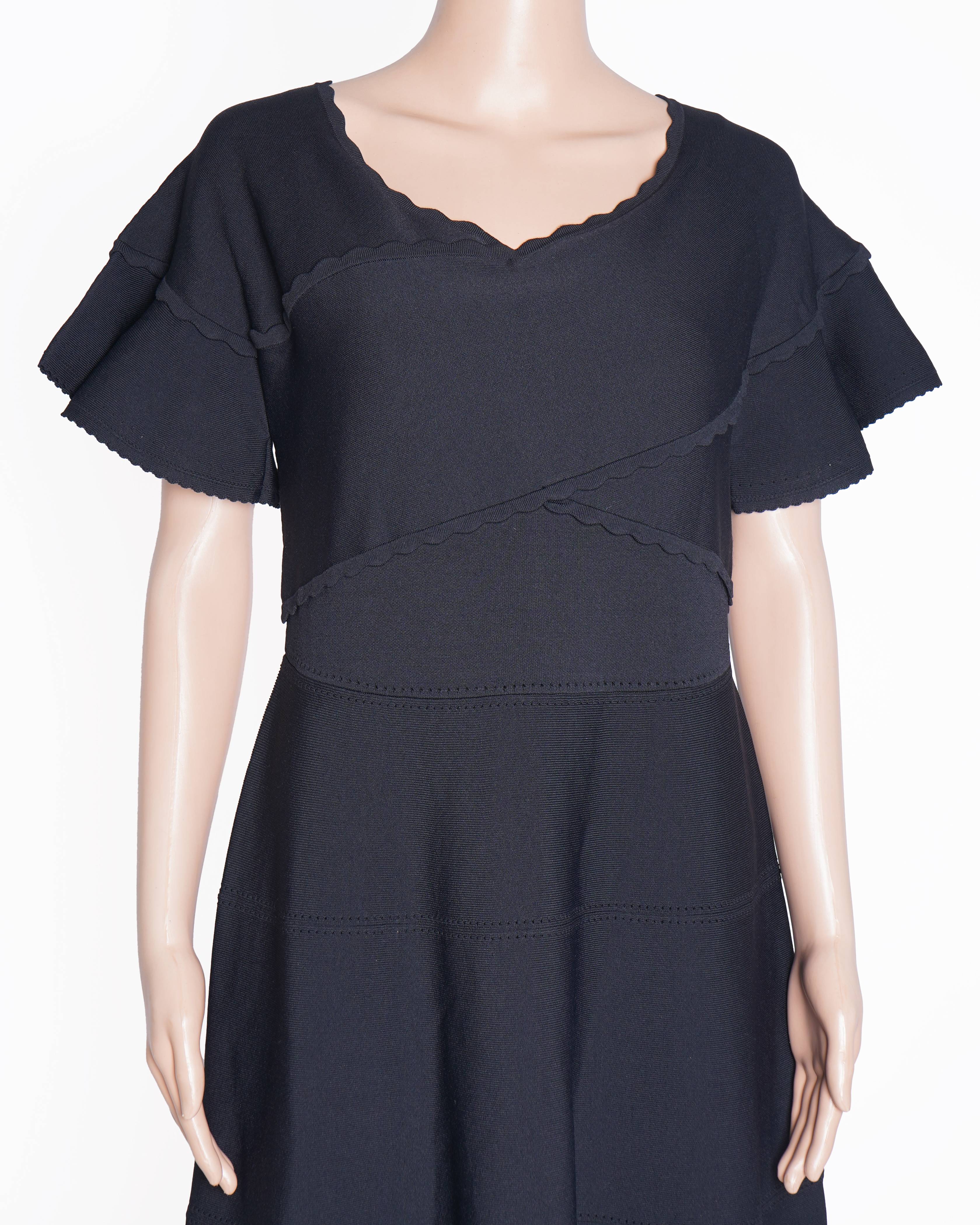 New Needle & Thread Black Dress With Scallop Detailing