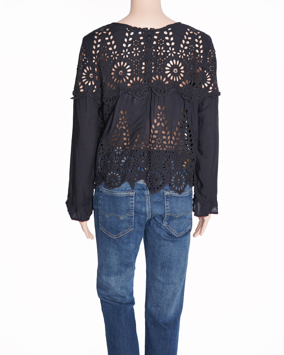 Ganni Black Lace Top