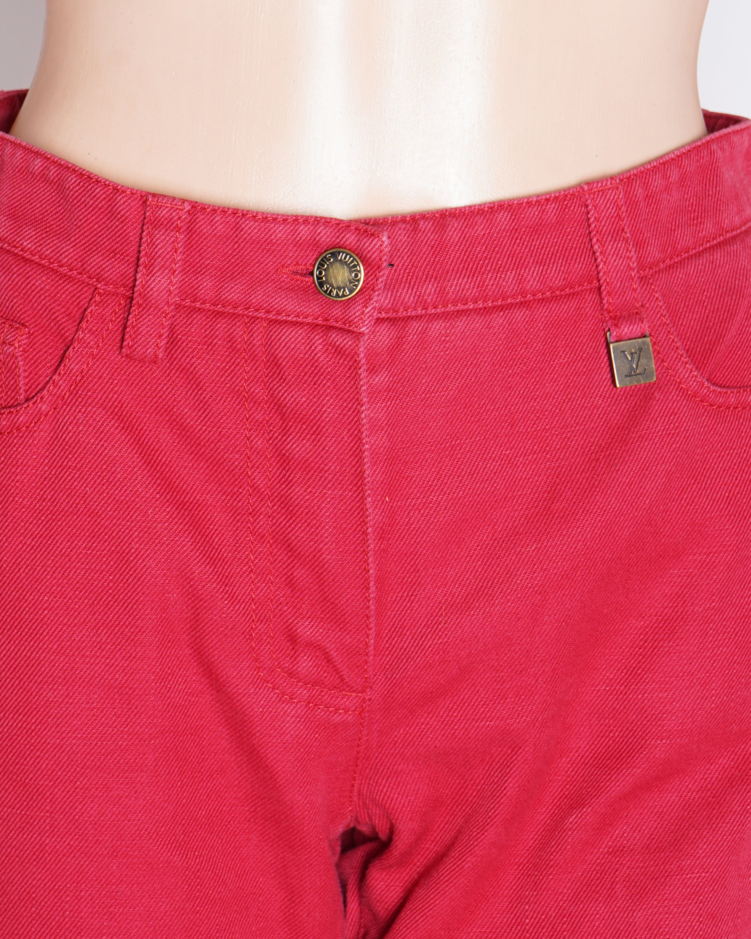 Louis Vuitton Red Denim pants