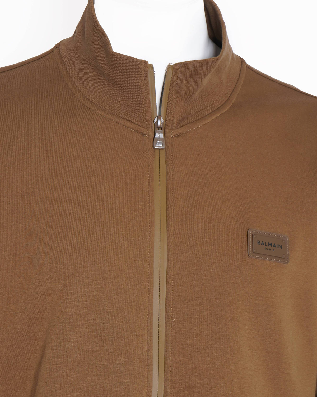 New Balmain Zipper Sweatshirt In brown