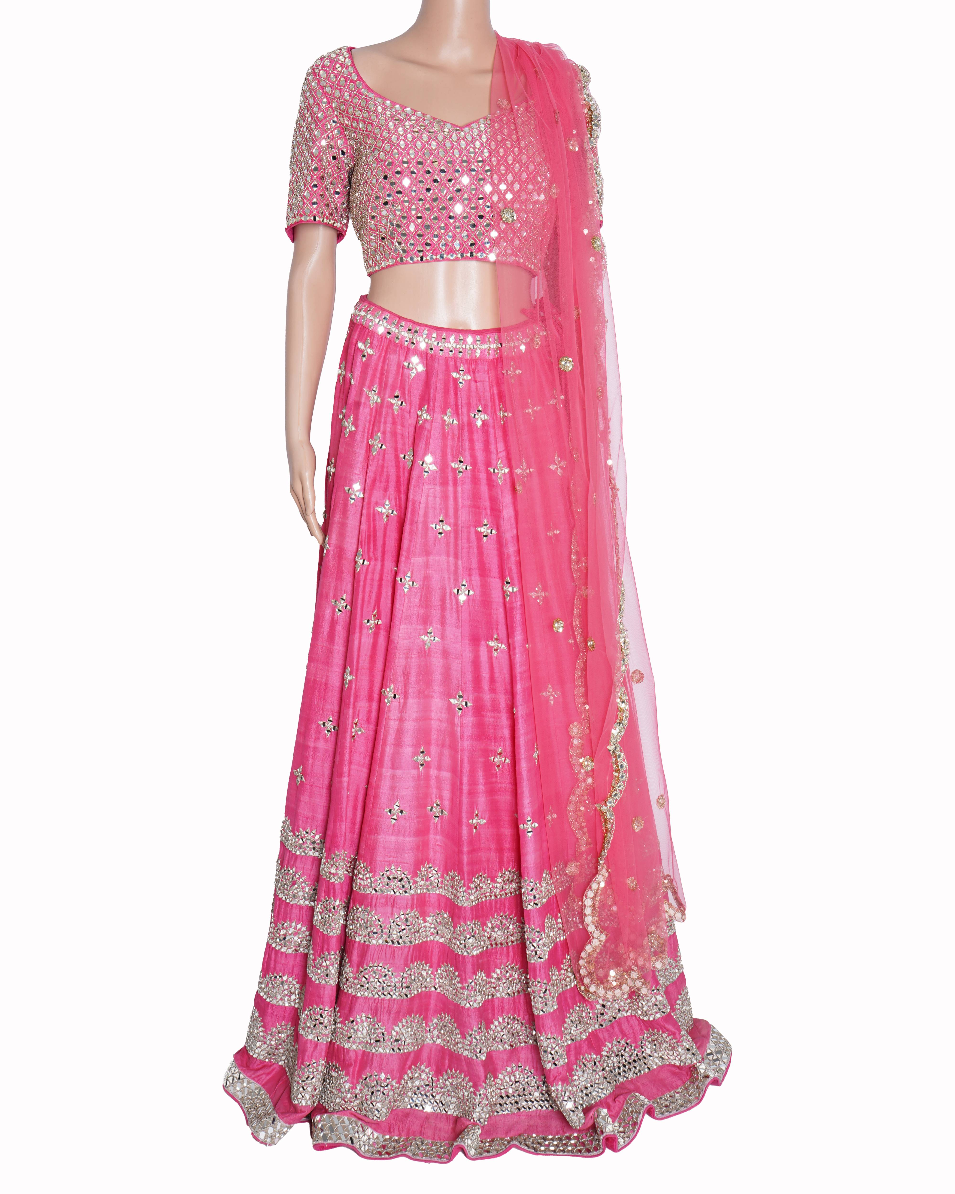 Abhinav Mishra Lehenga Set In Pink