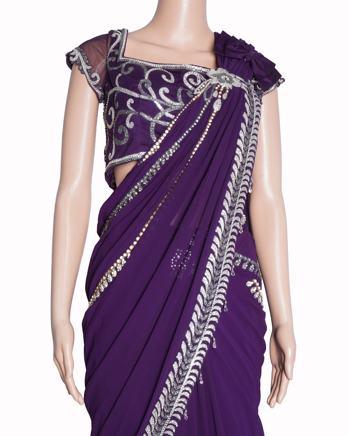 Anjalee and Arjun kapoor saree with blouse in purple