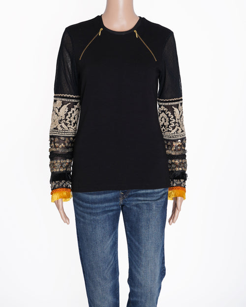 Tarun Tahiliani Embroidered Full Sleeve Top