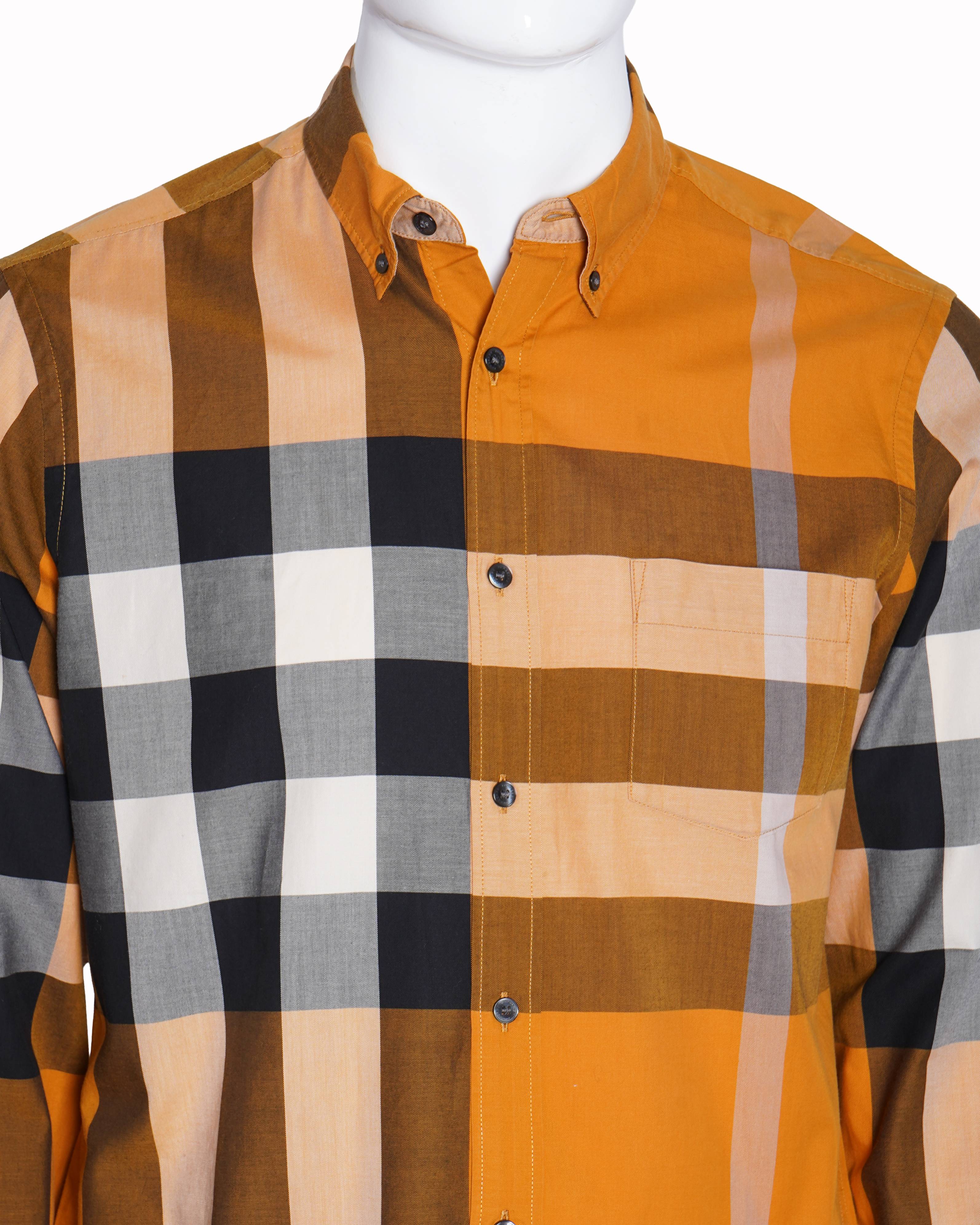 Burberry yellow checkered shirt for men