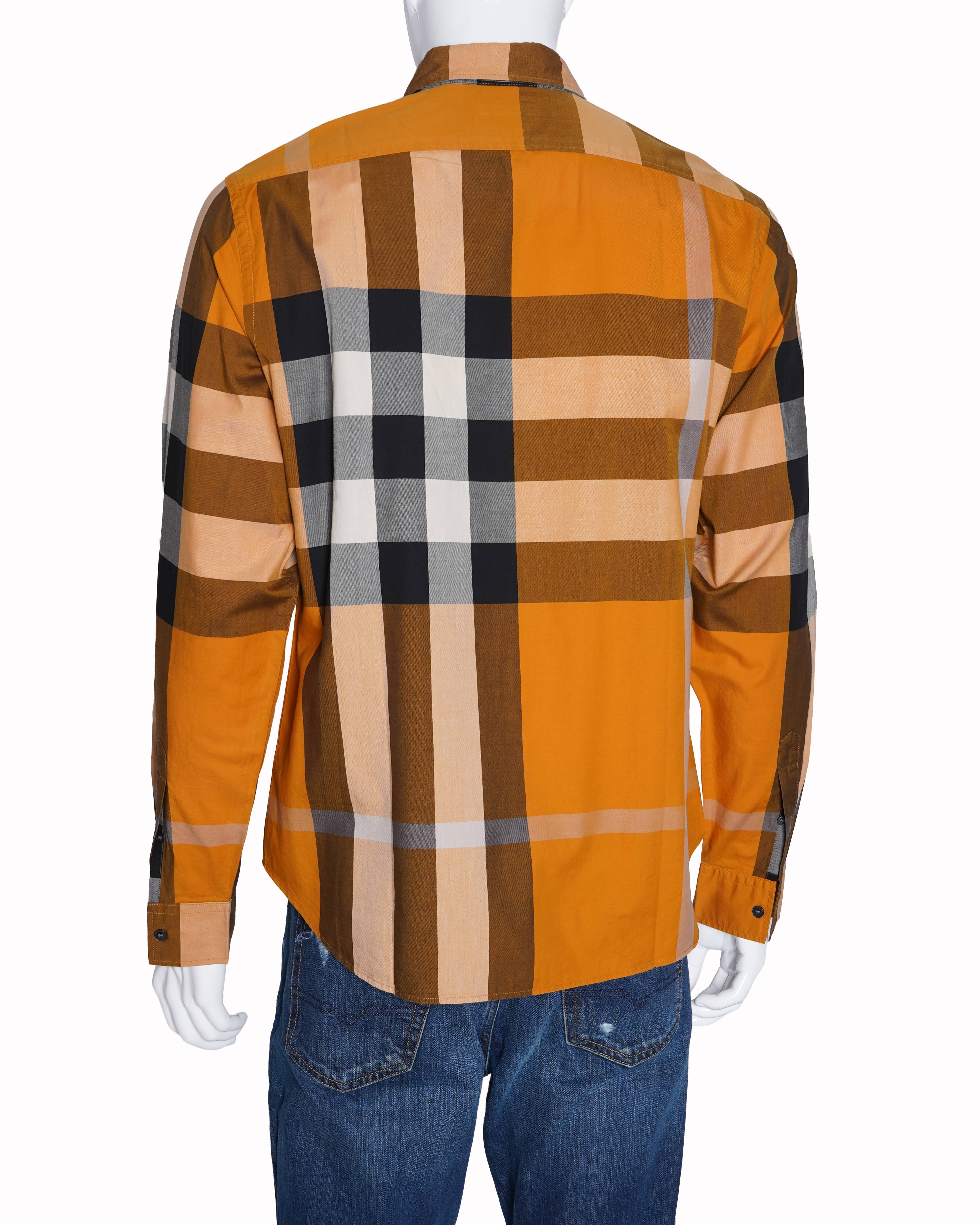 Burberry yellow checkered shirt for men