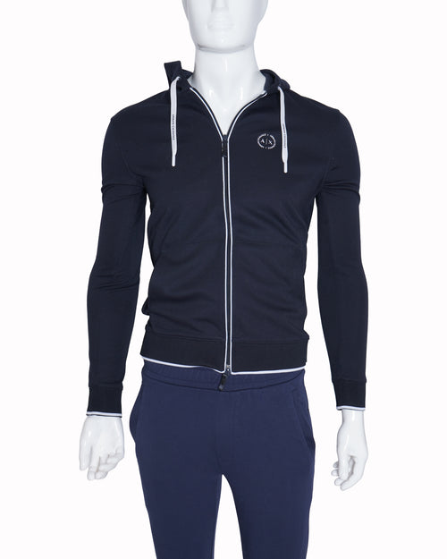 Armani Exchange Hooded zipper jacket In Black