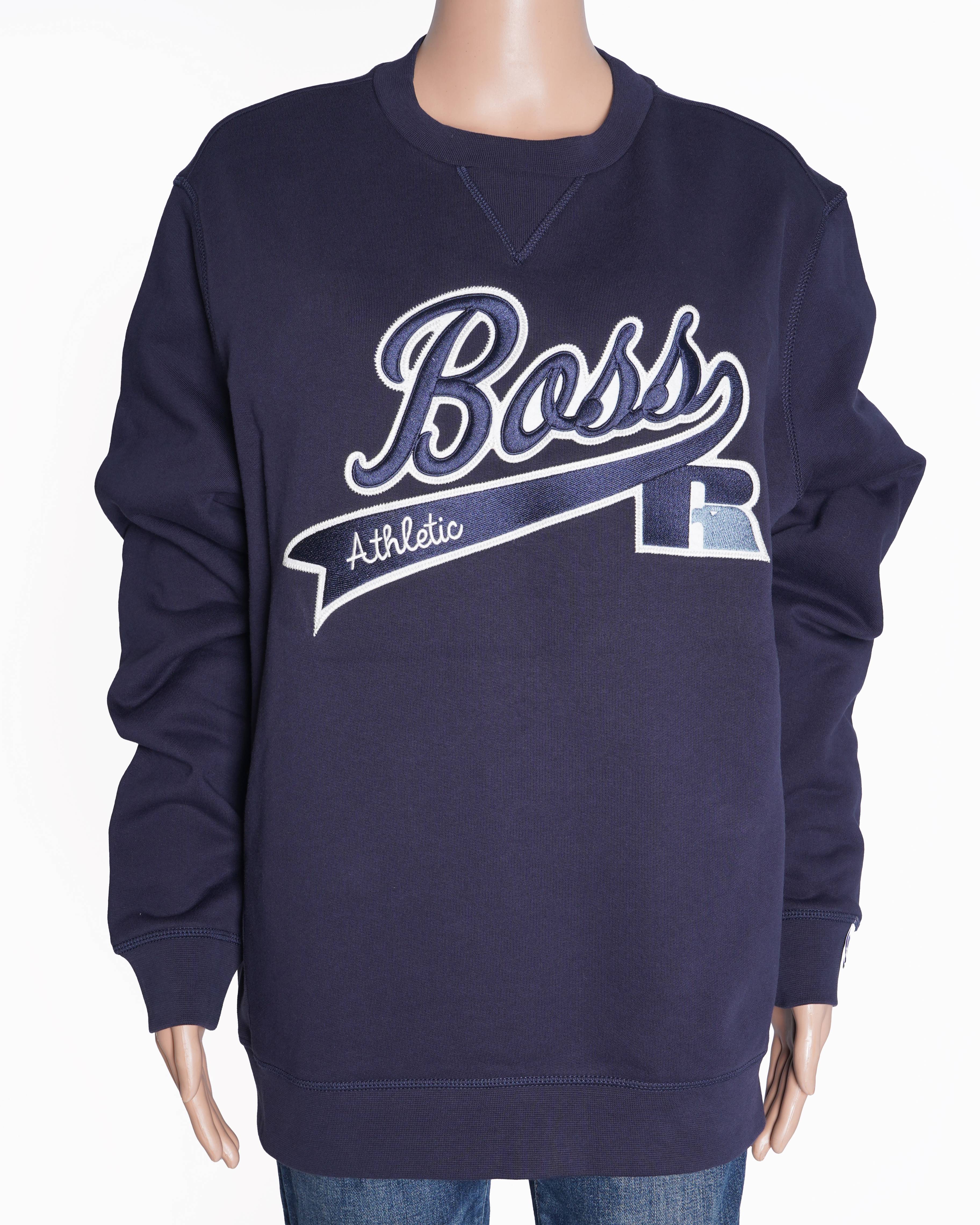New Hugo boss x rusell athletic navy blue sweatshirt (Unisex)