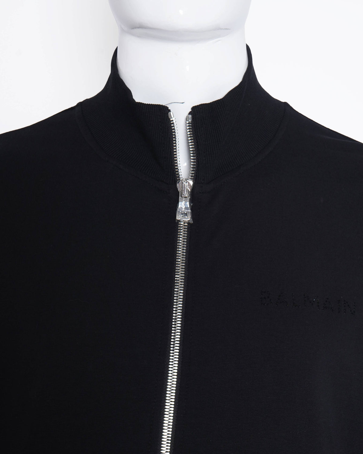 New Balmain Zipper Sweatshirt In Black