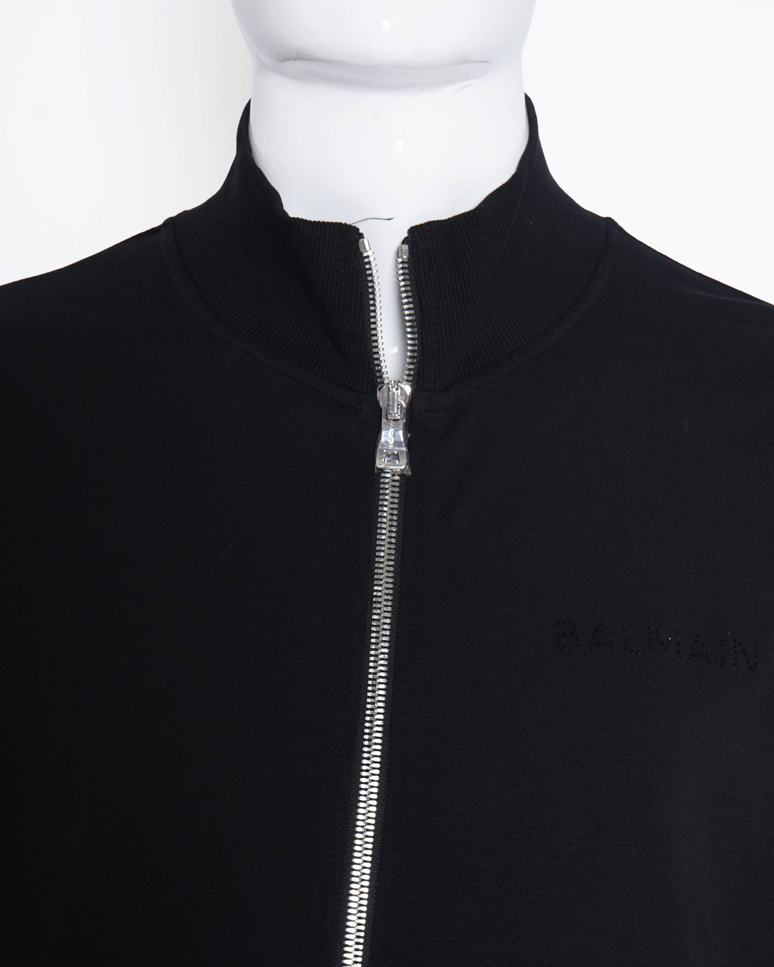 New Balmain Zipper Sweatshirt In Black