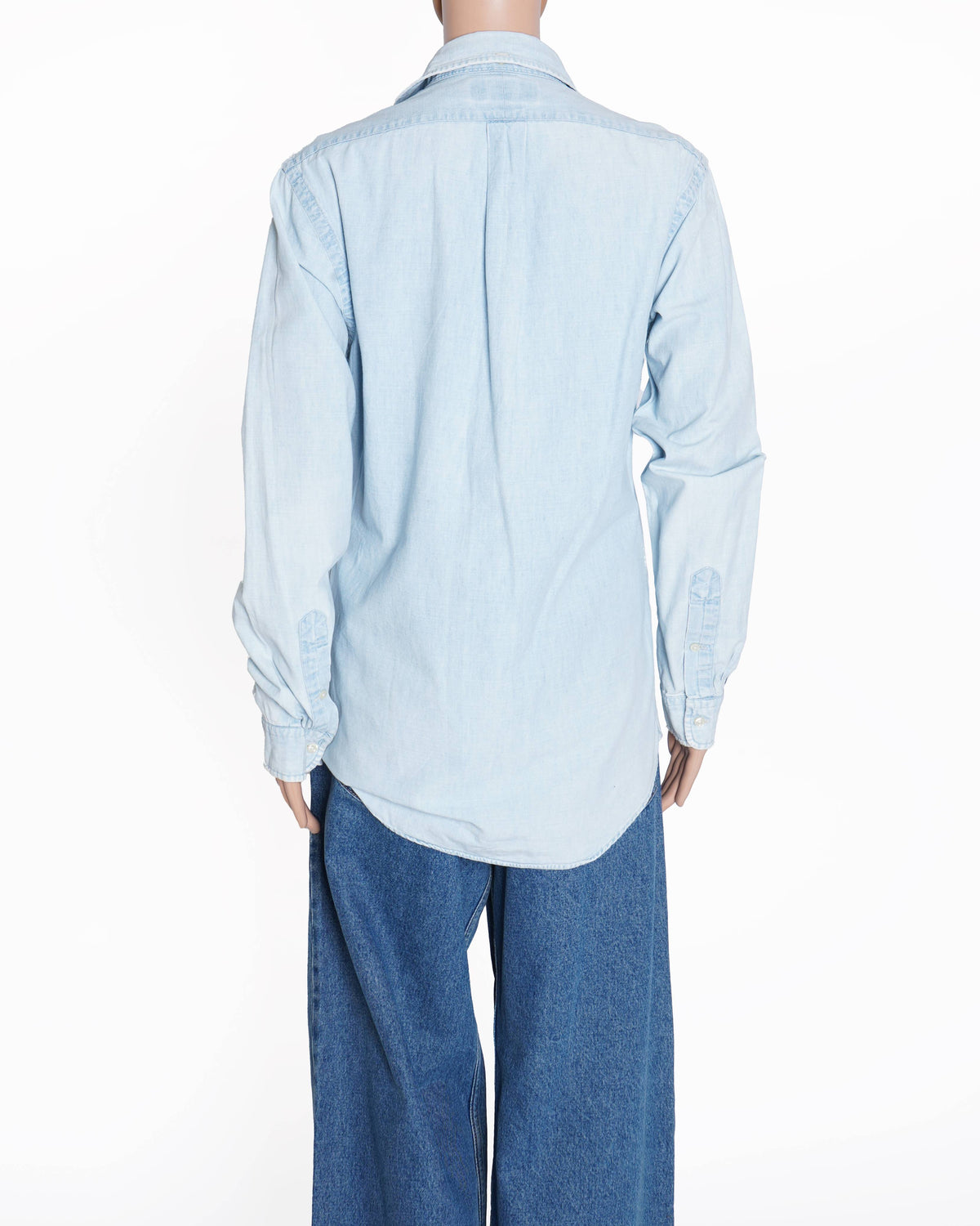 Ralph Lauren Slim Fit Women's Button Down Denim Shirt In Light Blue