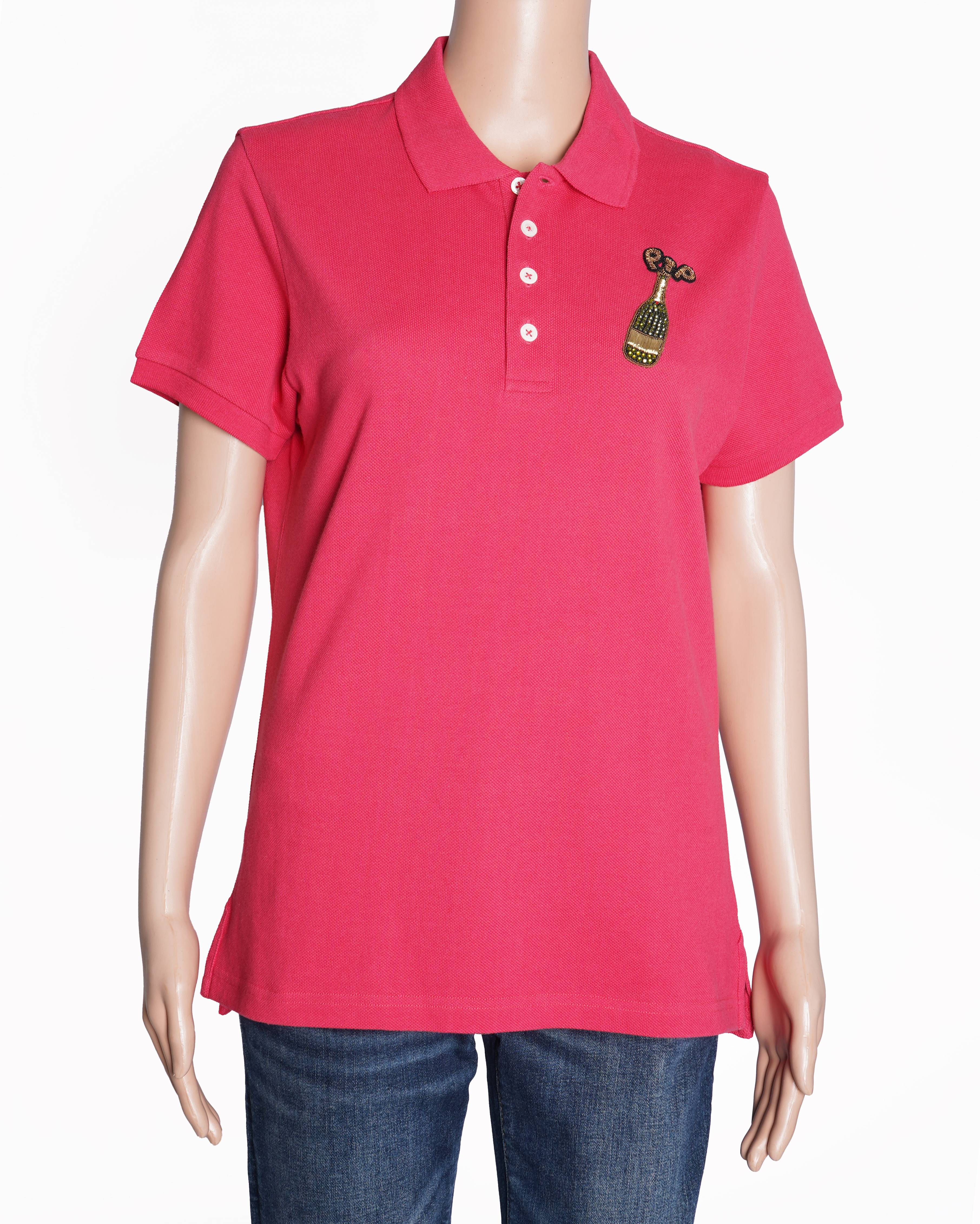 Monisha Jaising Pink Polo T-Shirt