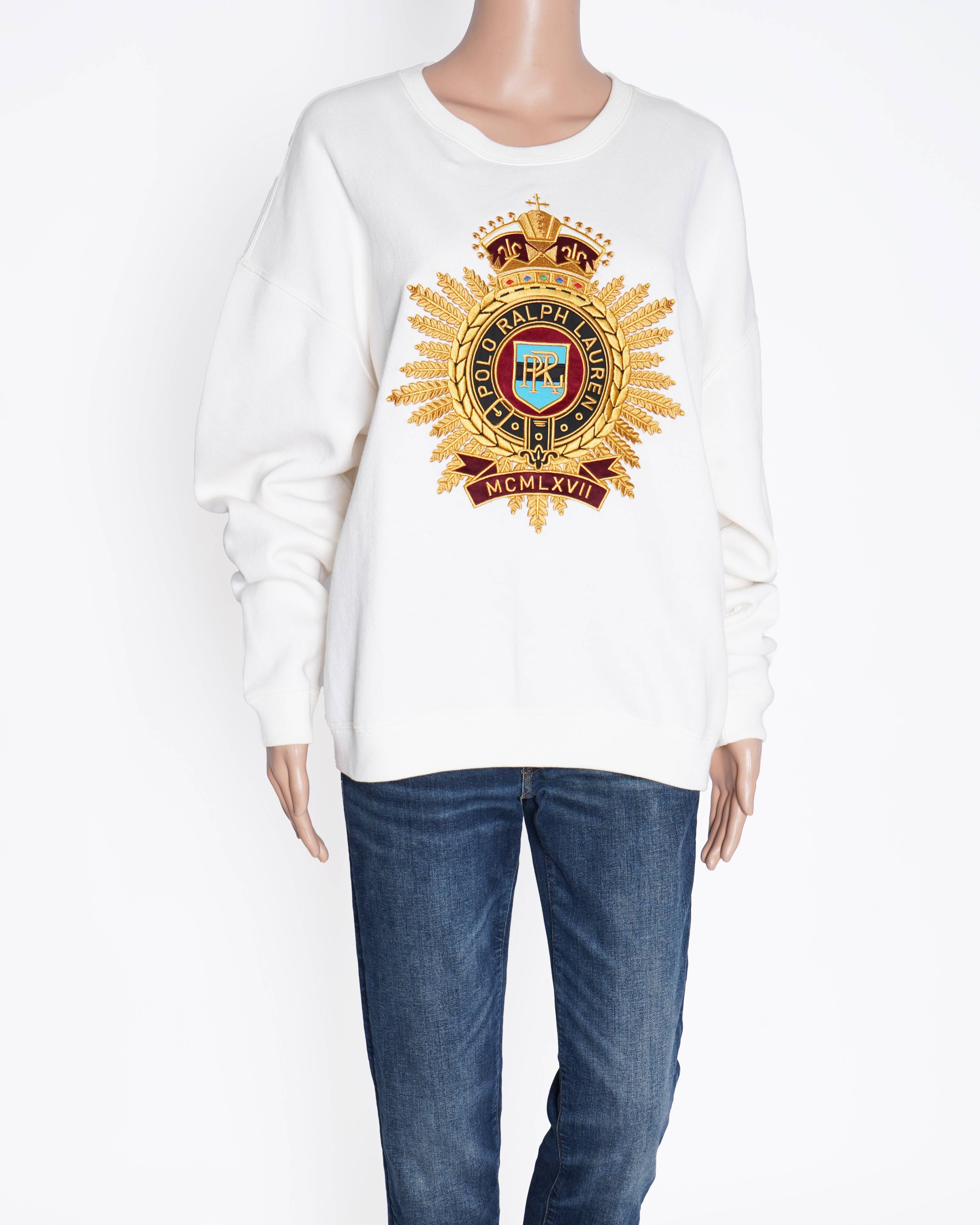 New Ralph Lauren white embossed sweatshirt