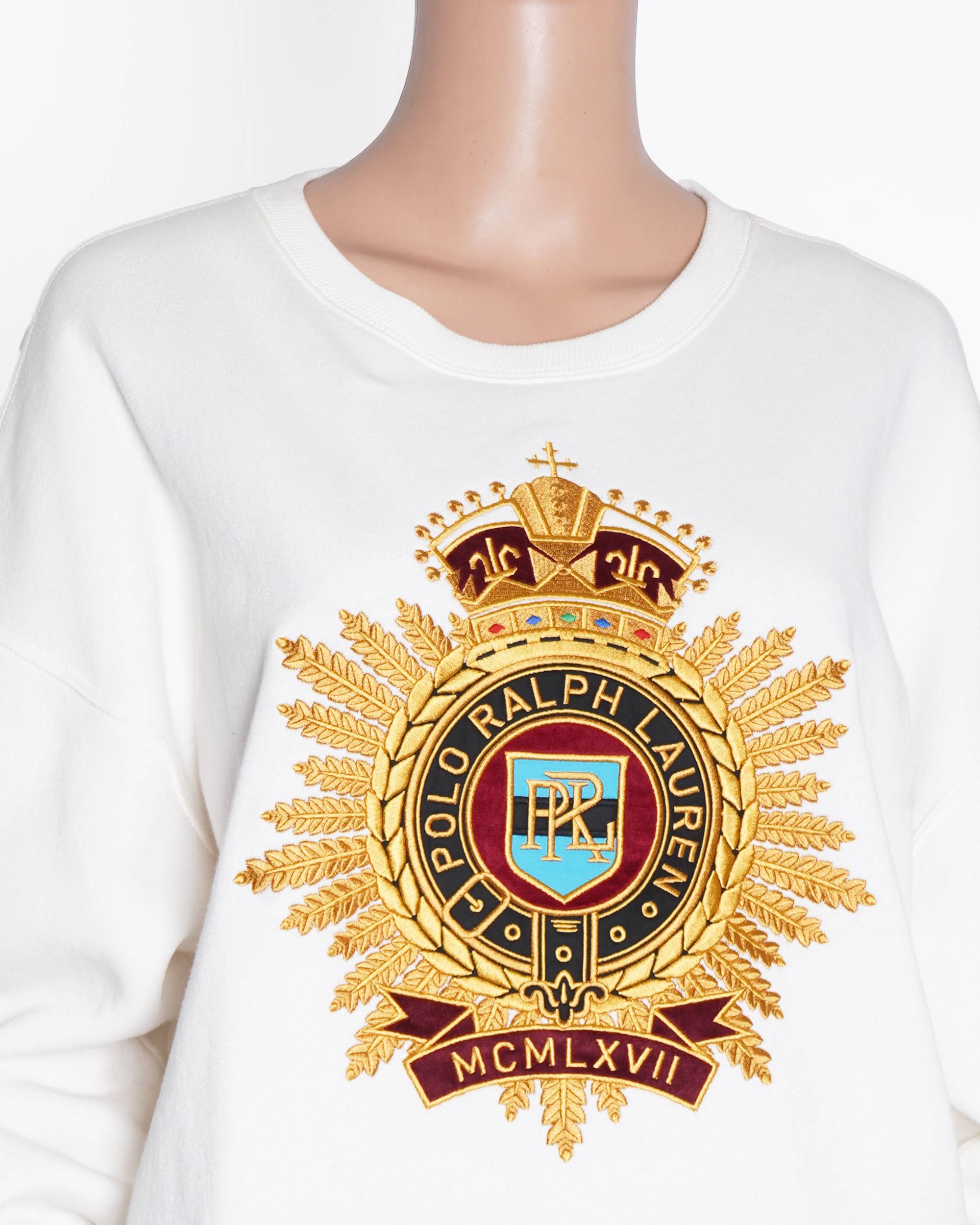 New Ralph Lauren white embossed sweatshirt