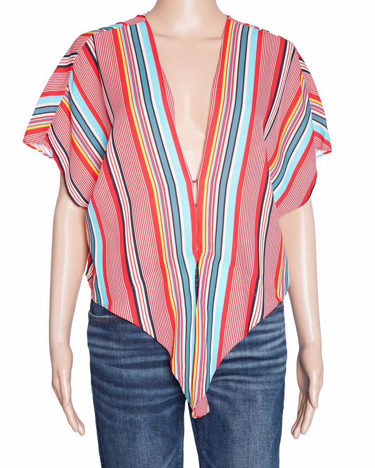 Alice + Olivia Verticle Stripe Multicolour Top