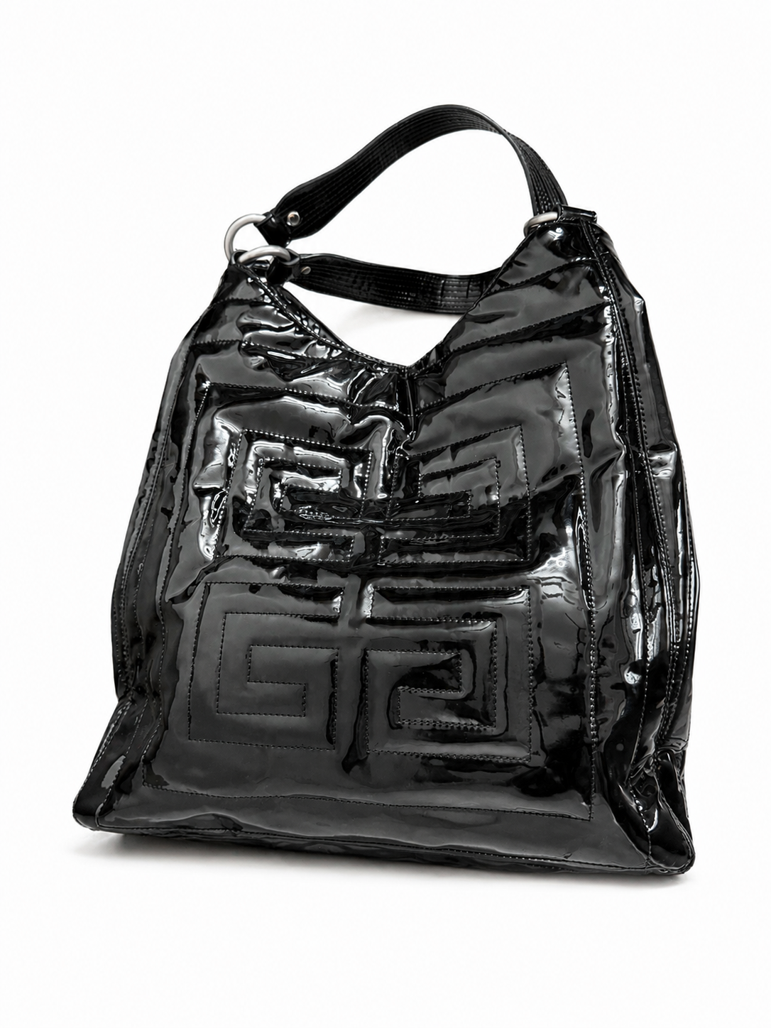 Givenchy Vintage Black Patent Leather 4G Handbag