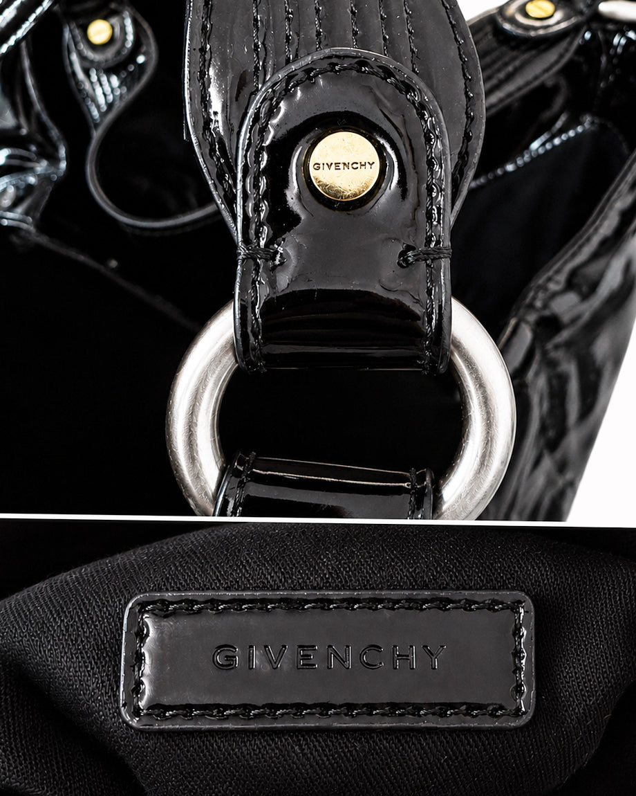 Givenchy Vintage Black Patent Leather 4G Handbag