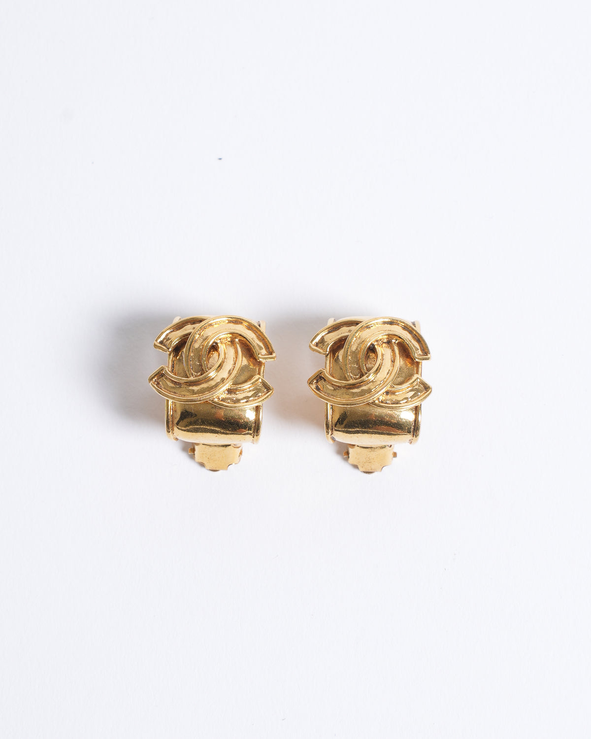 Vintage Chanel 1994 Gold Plated Earrings Made In France